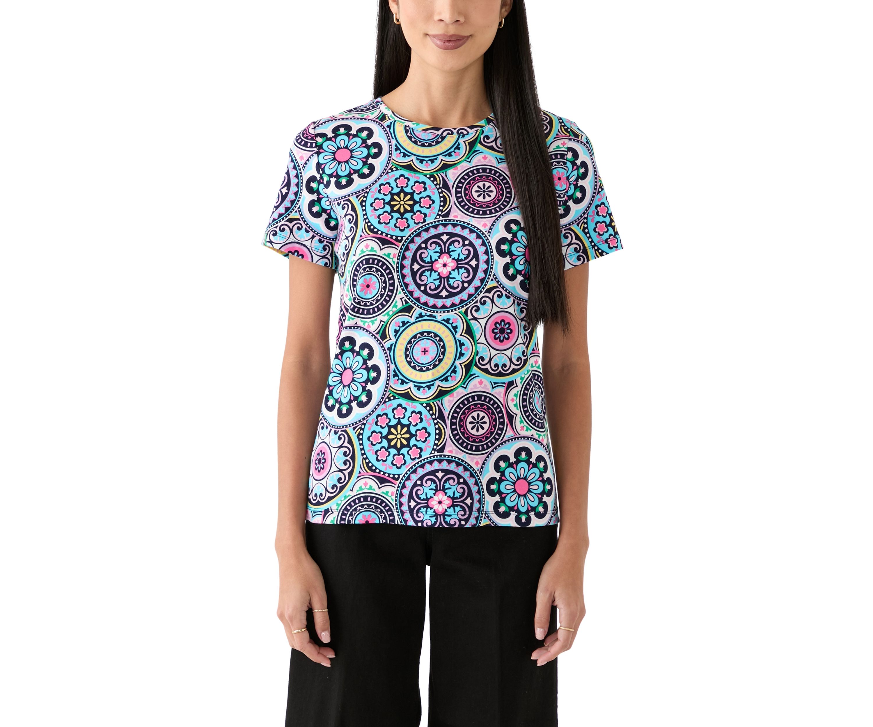 Petite Printed Crew Neck T-Shirt