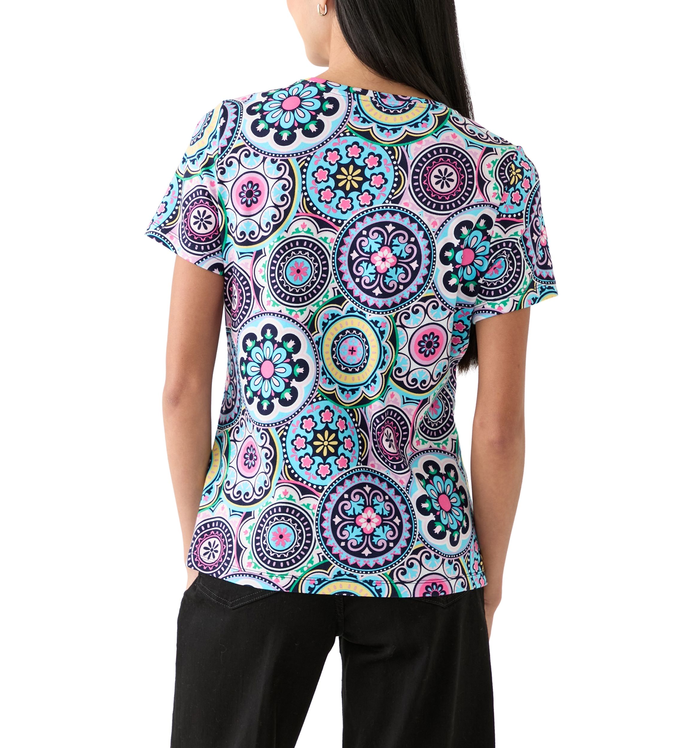 Petite Printed Crew Neck T-Shirt