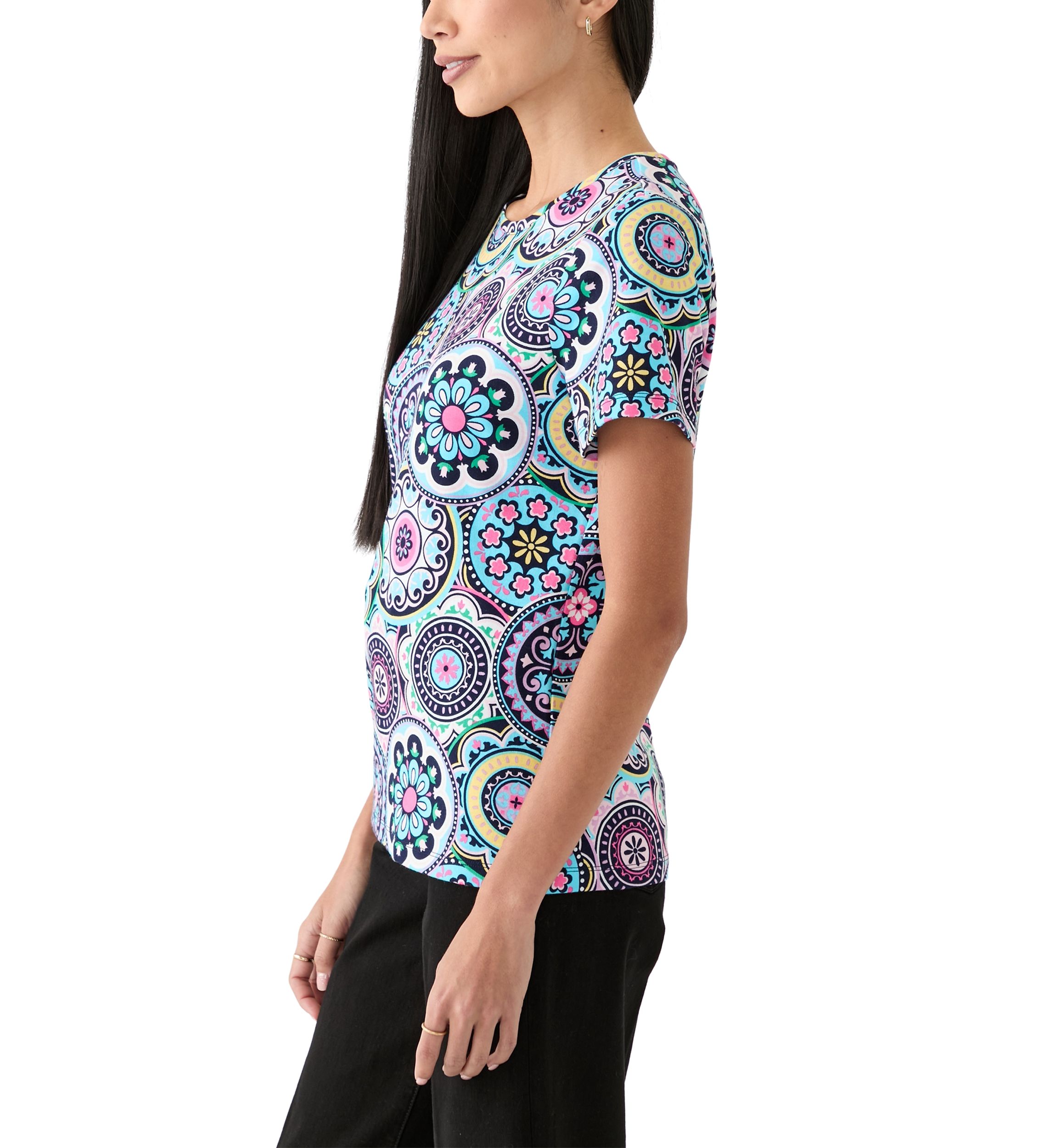 Petite Printed Crew Neck T-Shirt