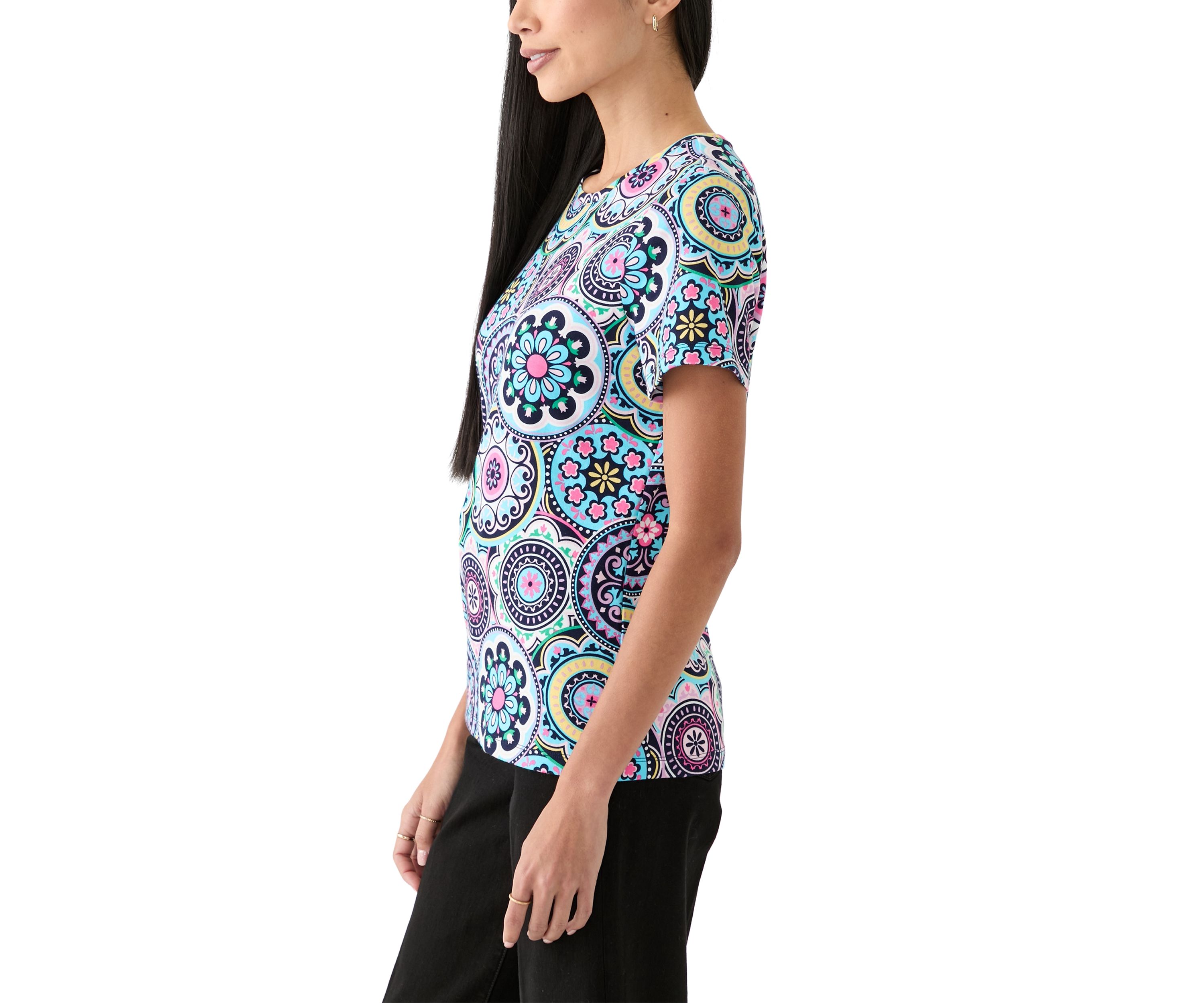 Petite Printed Crew Neck T-Shirt