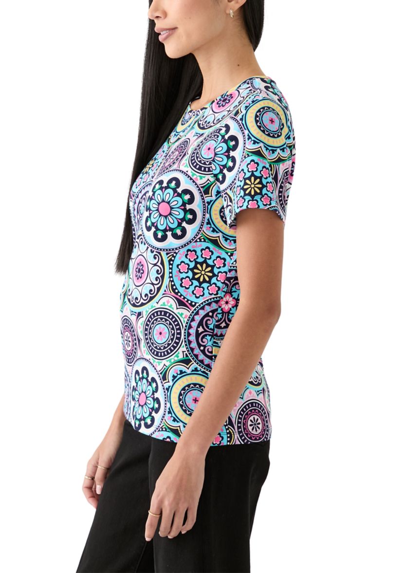 Petite Printed Crew Neck T-Shirt
