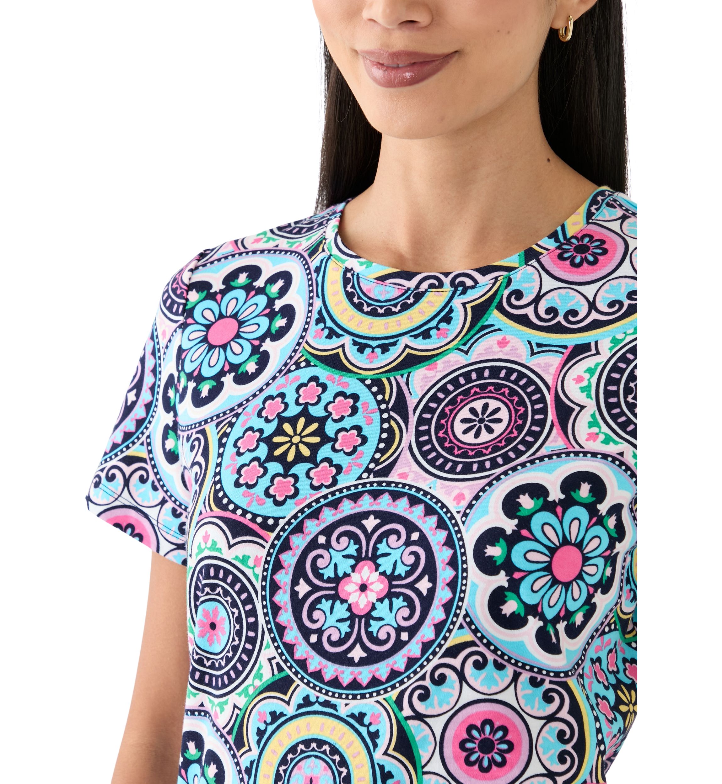 Petite Printed Crew Neck T-Shirt
