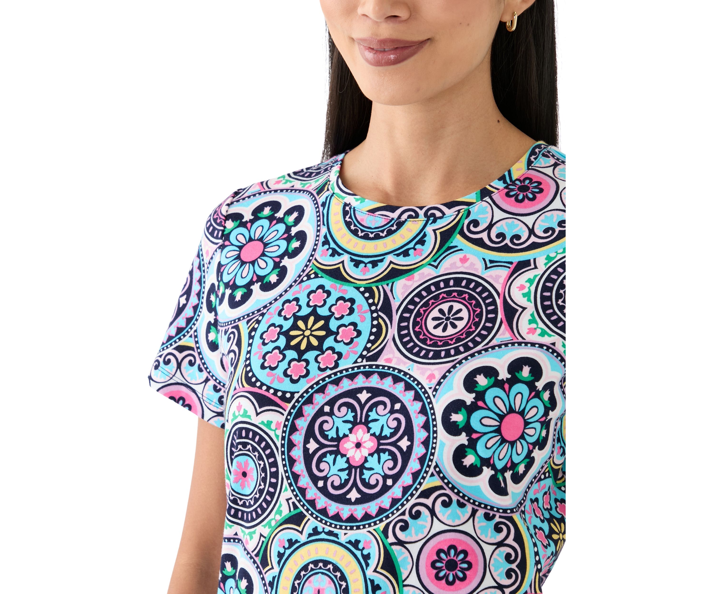 Petite Printed Crew Neck T-Shirt