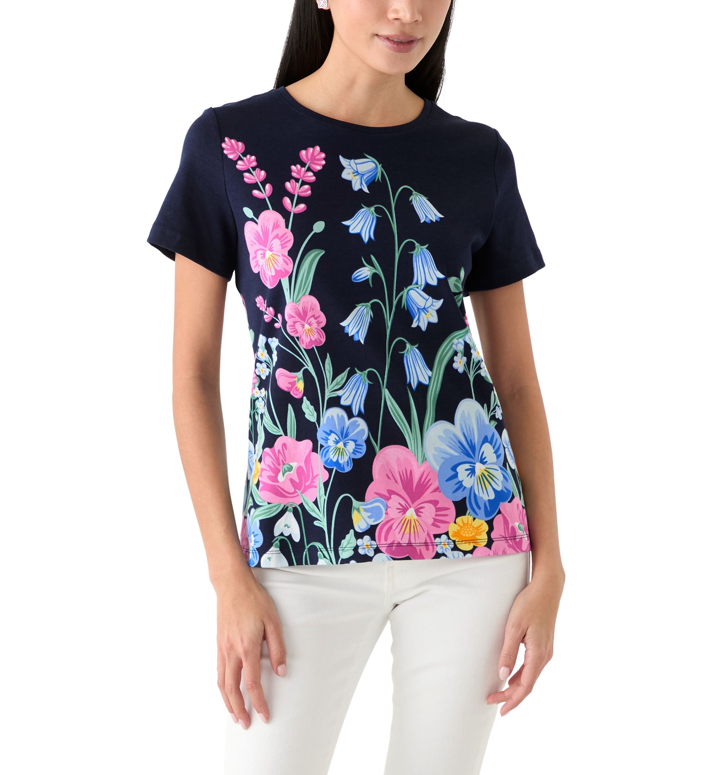 Petite Short Sleeve Placement Print T-Shirt 