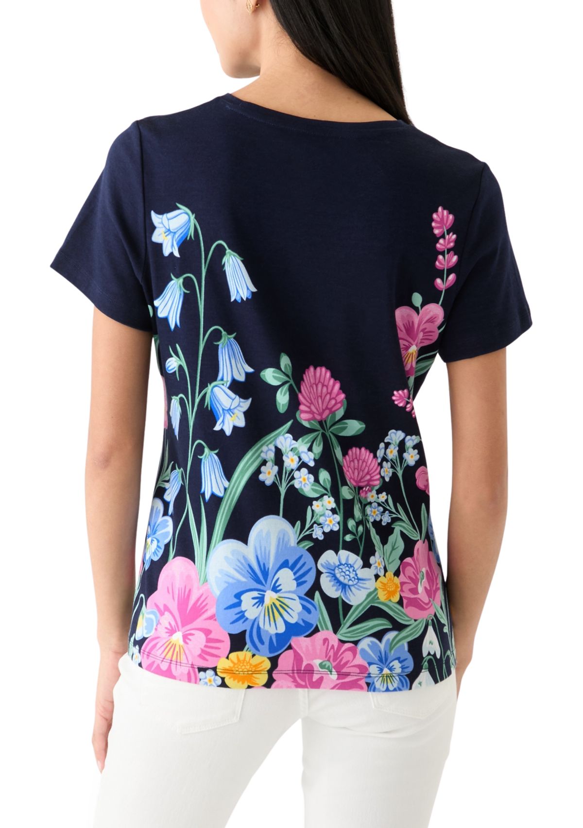 Petite Short Sleeve Placement Print T-Shirt 