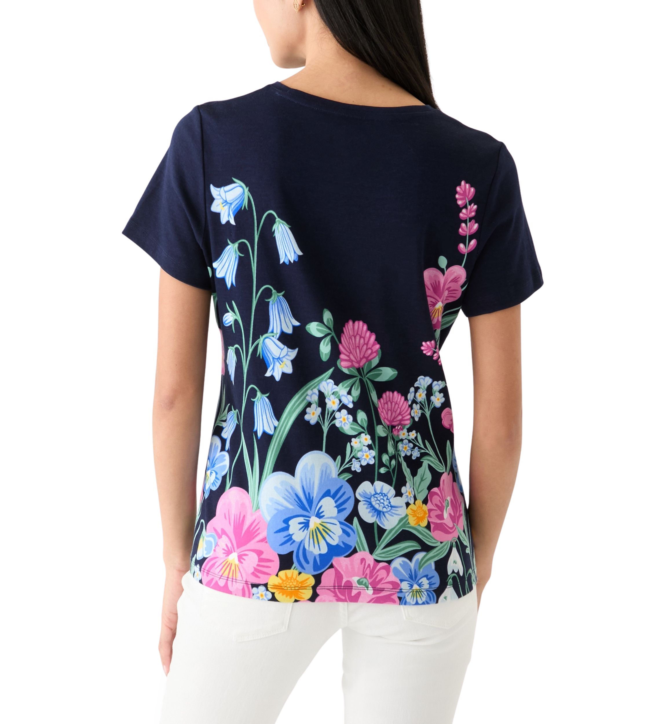 Petite Short Sleeve Placement Print T-Shirt 
