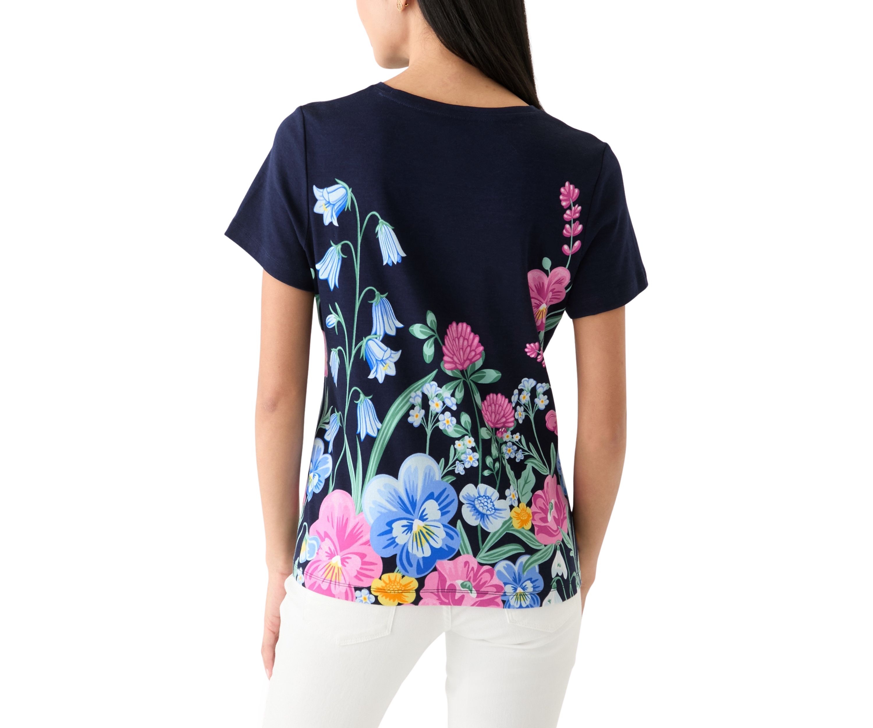 Petite Short Sleeve Placement Print T-Shirt 