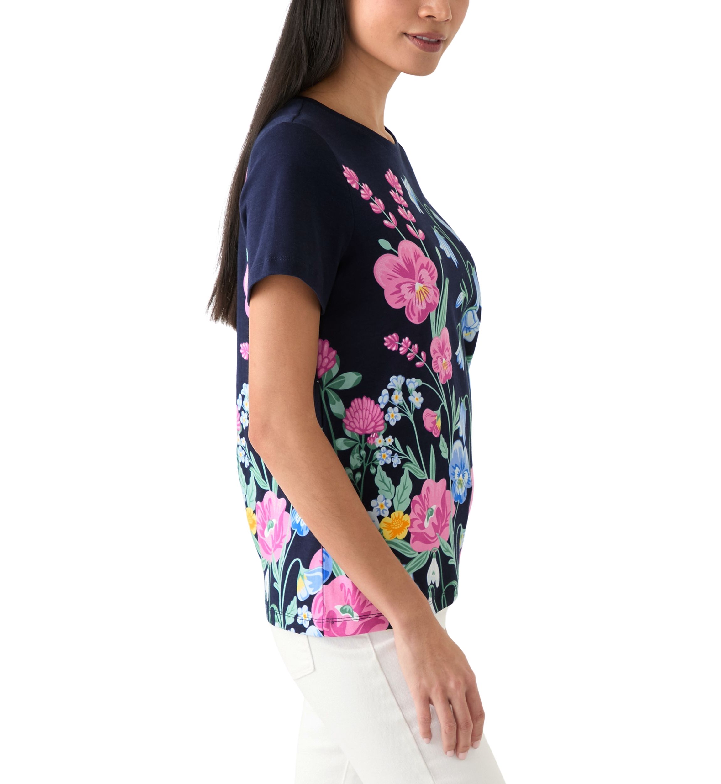 Petite Short Sleeve Placement Print T-Shirt 