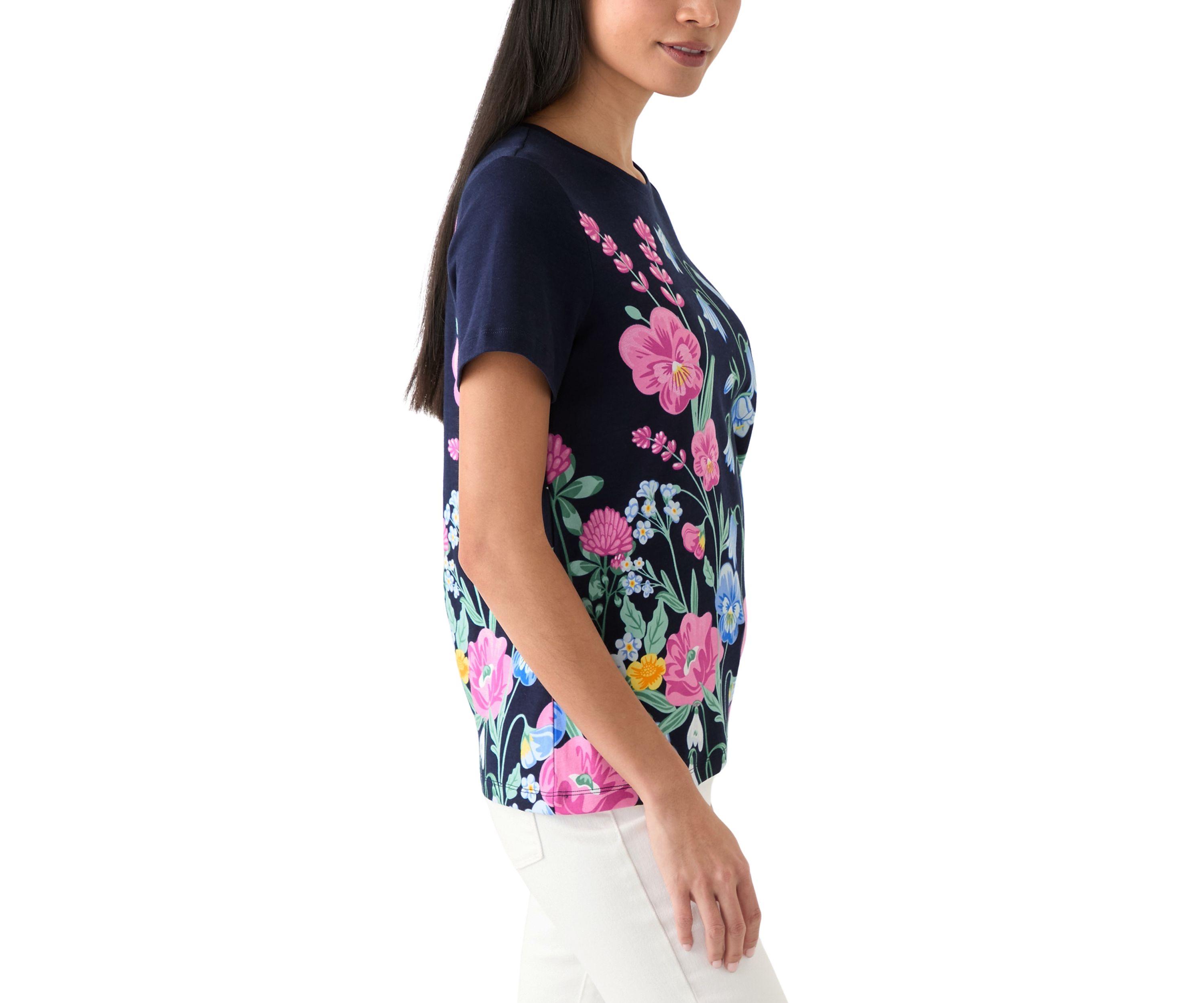 Petite Short Sleeve Placement Print T-Shirt 