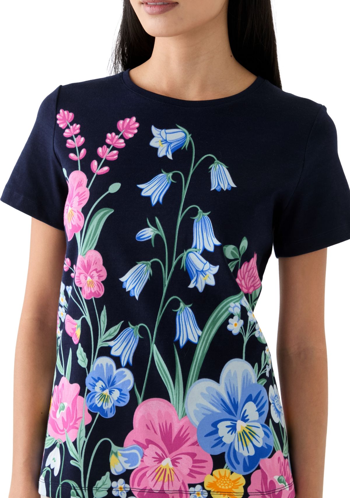 Petite Short Sleeve Placement Print T-Shirt 