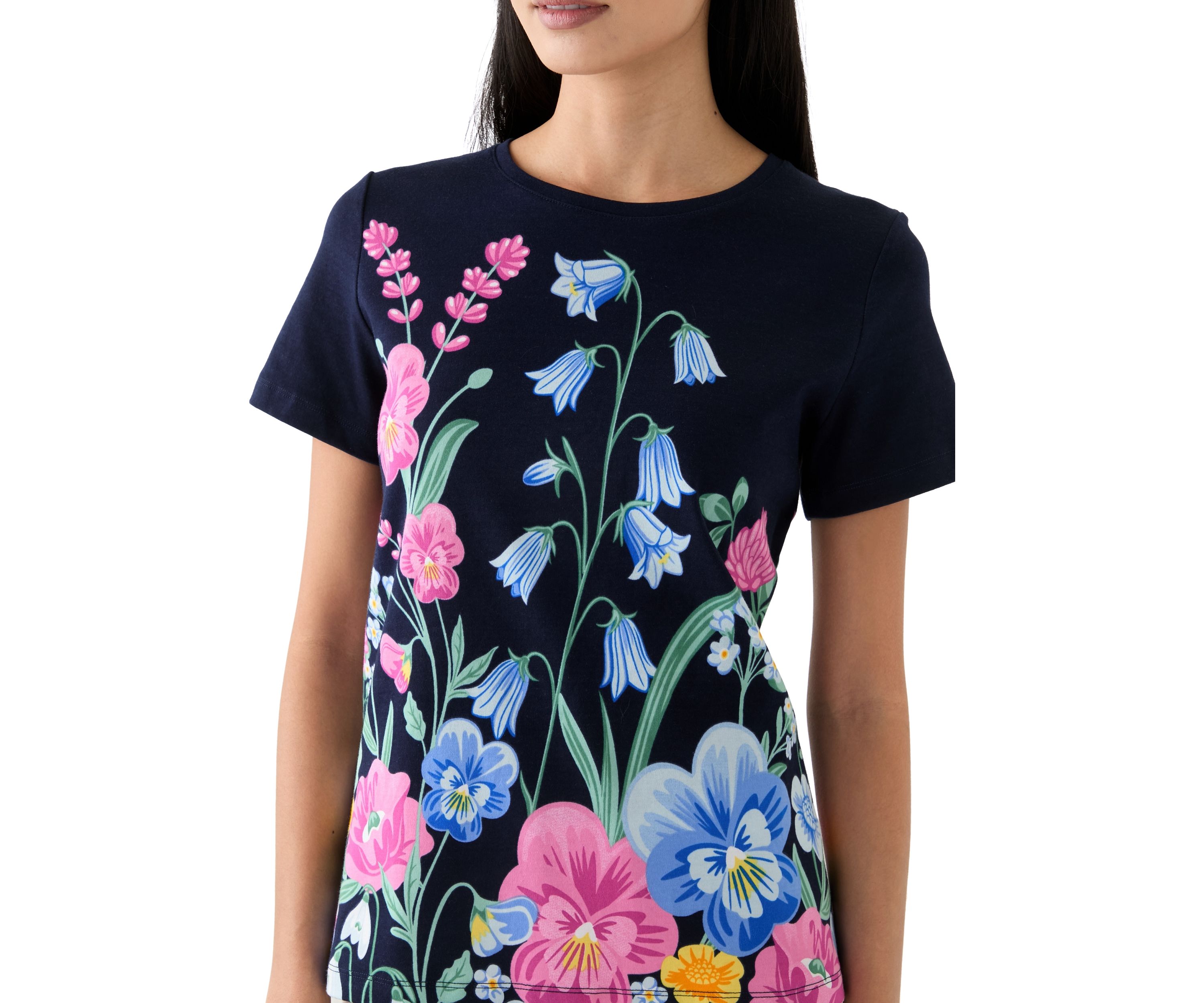 Petite Short Sleeve Placement Print T-Shirt 