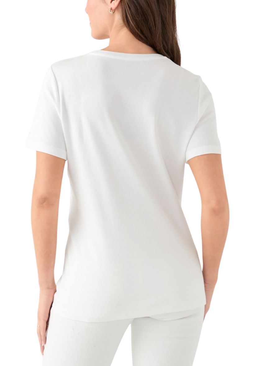 Petite Crew Neck Graphic T-Shirt 