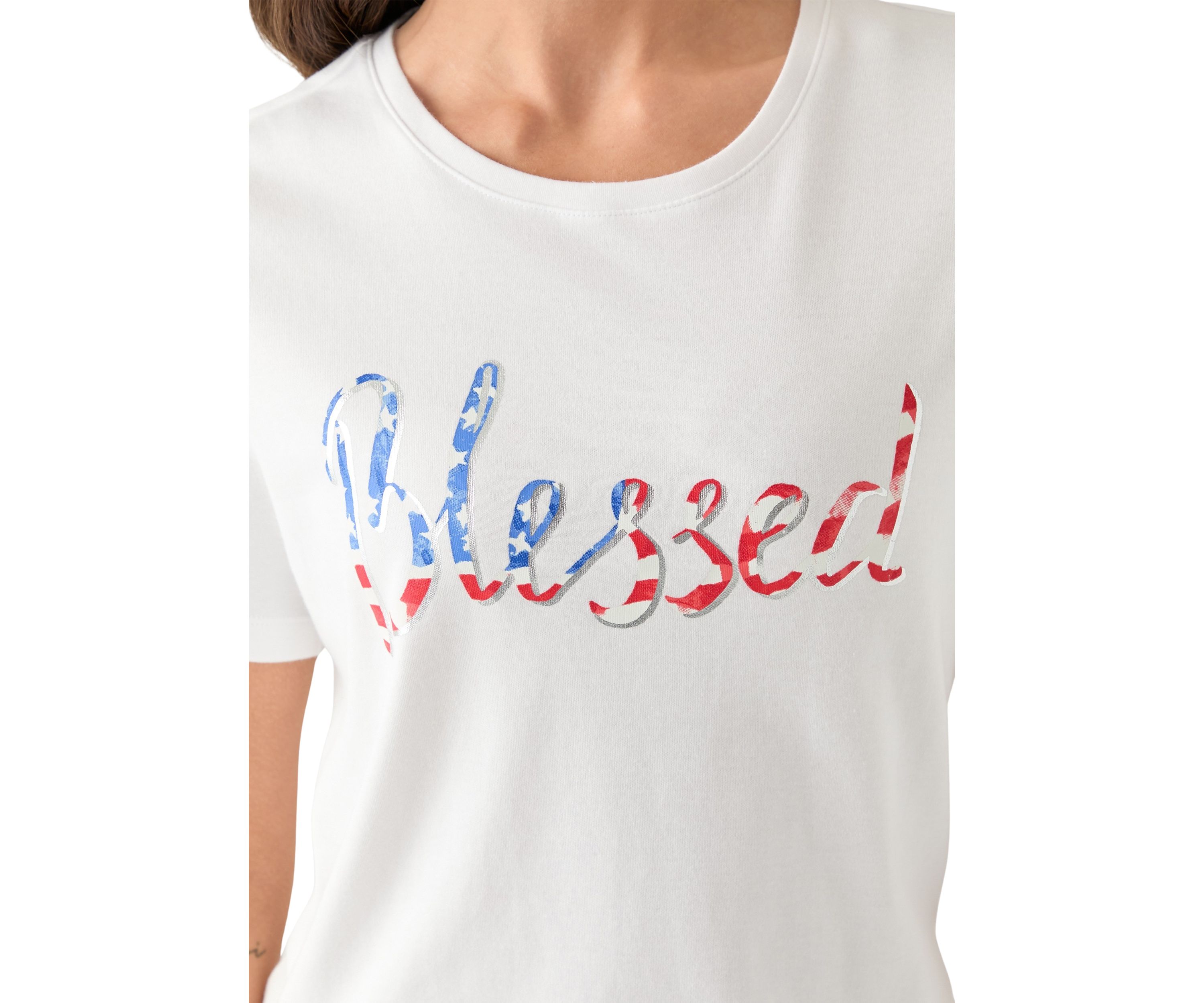 Petite Crew Neck Graphic T-Shirt 