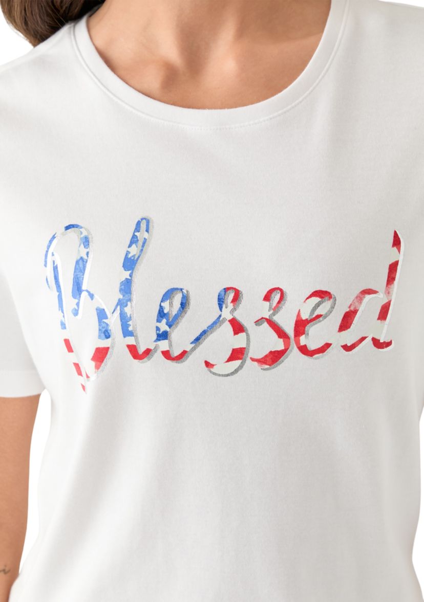 Petite Crew Neck Graphic T-Shirt 