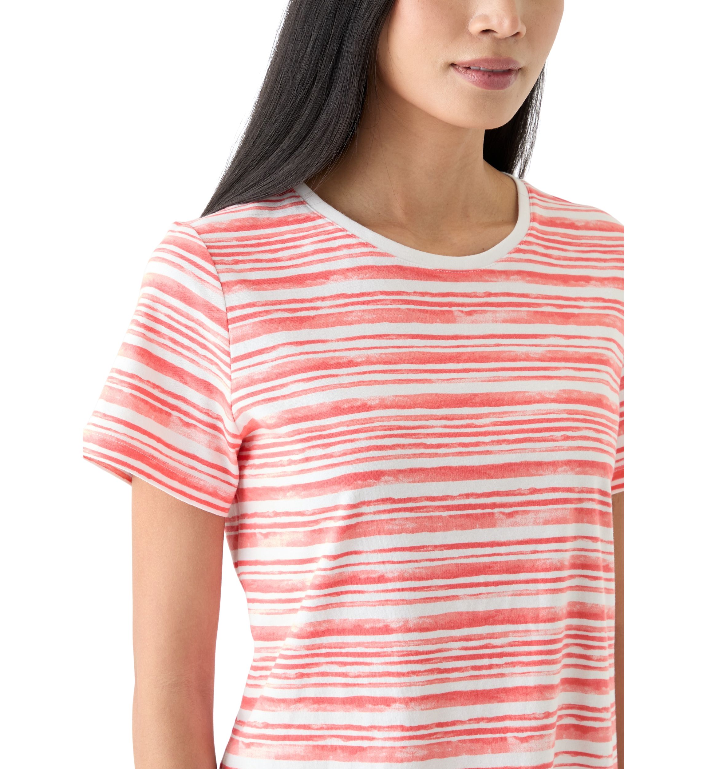 Petite Short Sleeve Striped T-Shirt