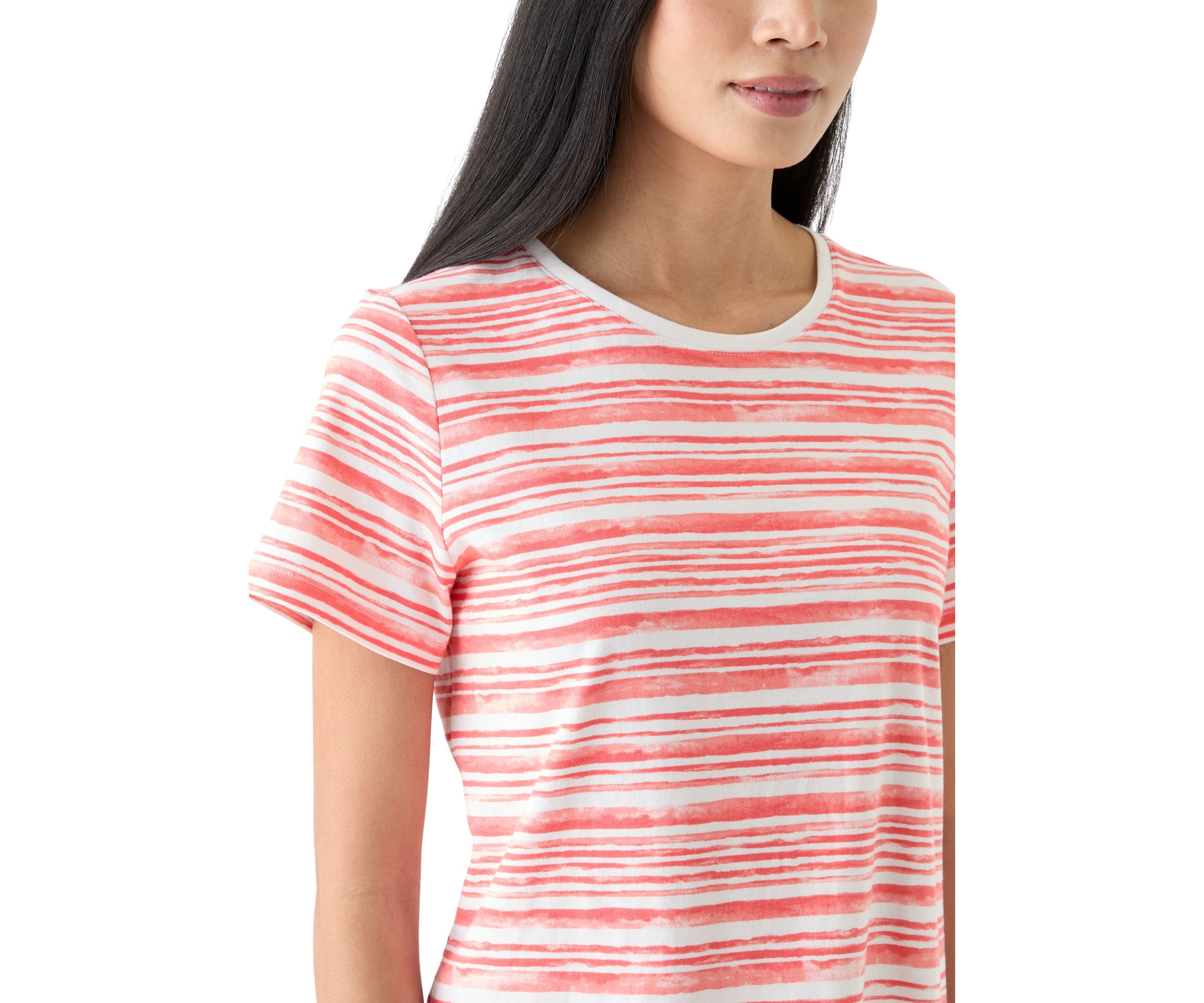 Petite Short Sleeve Striped T-Shirt