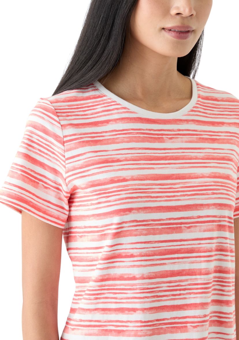 Petite Short Sleeve Striped T-Shirt