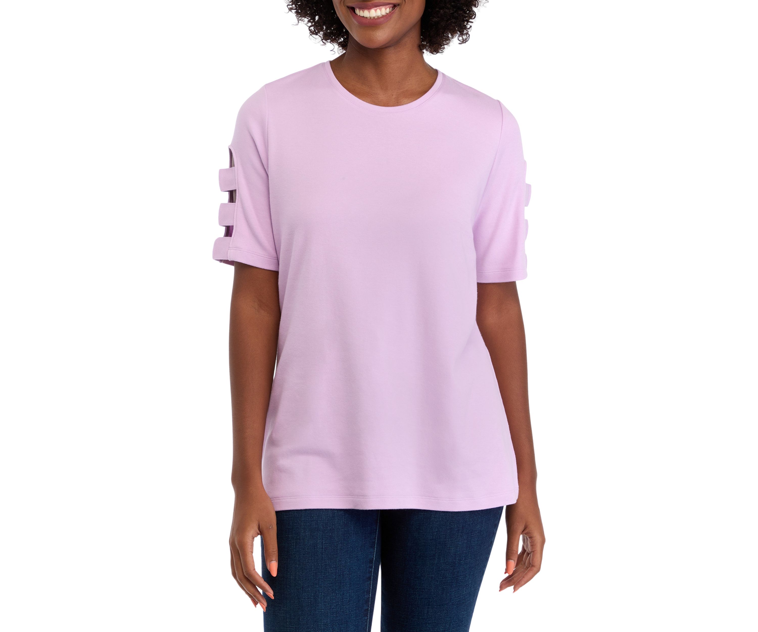 Petite Short Ladder Sleeve T-Shirt