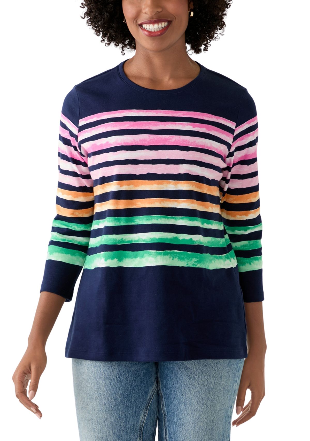 Petite Placement Stripe T-Shirt