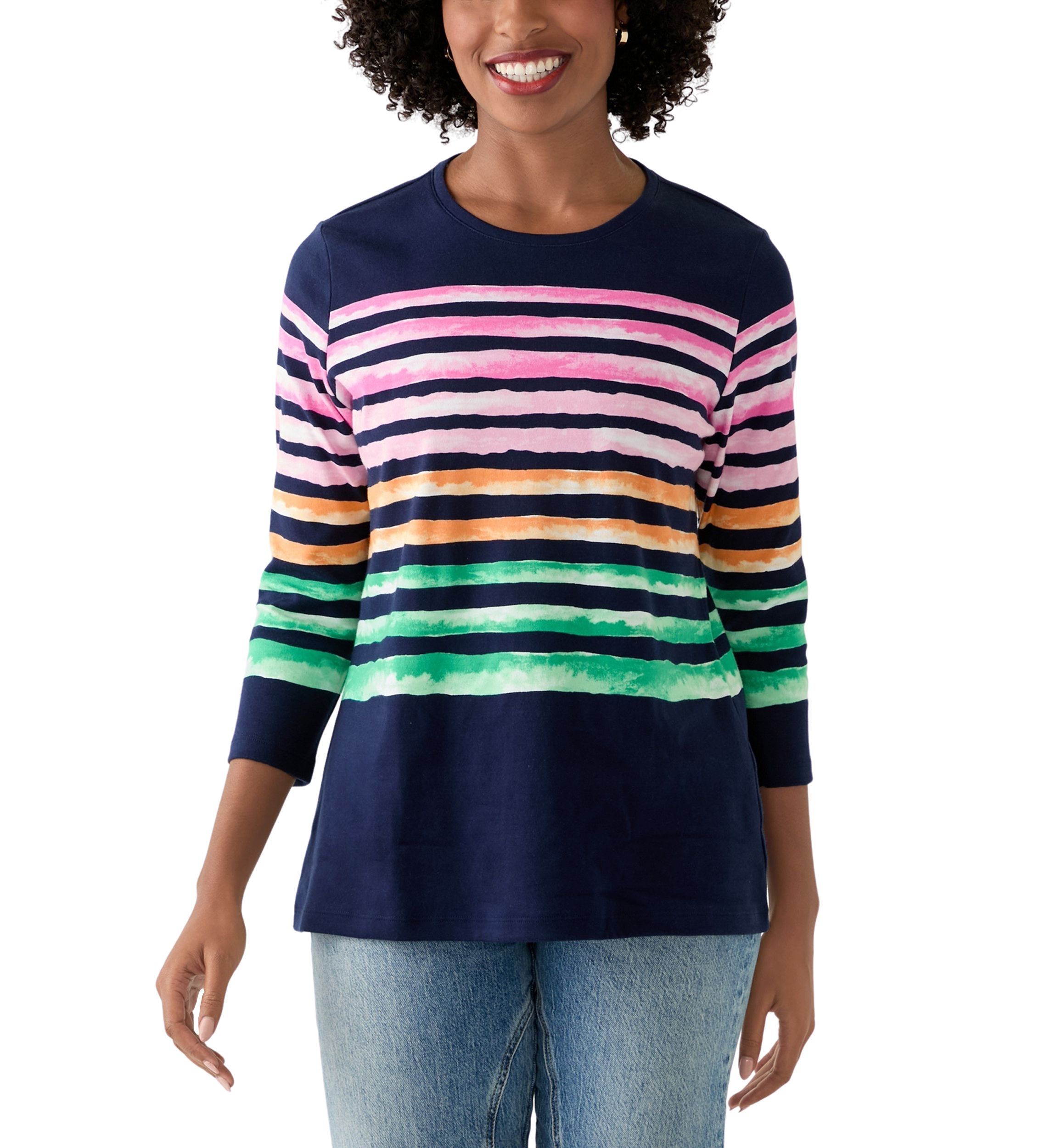 Petite Placement Stripe T-Shirt