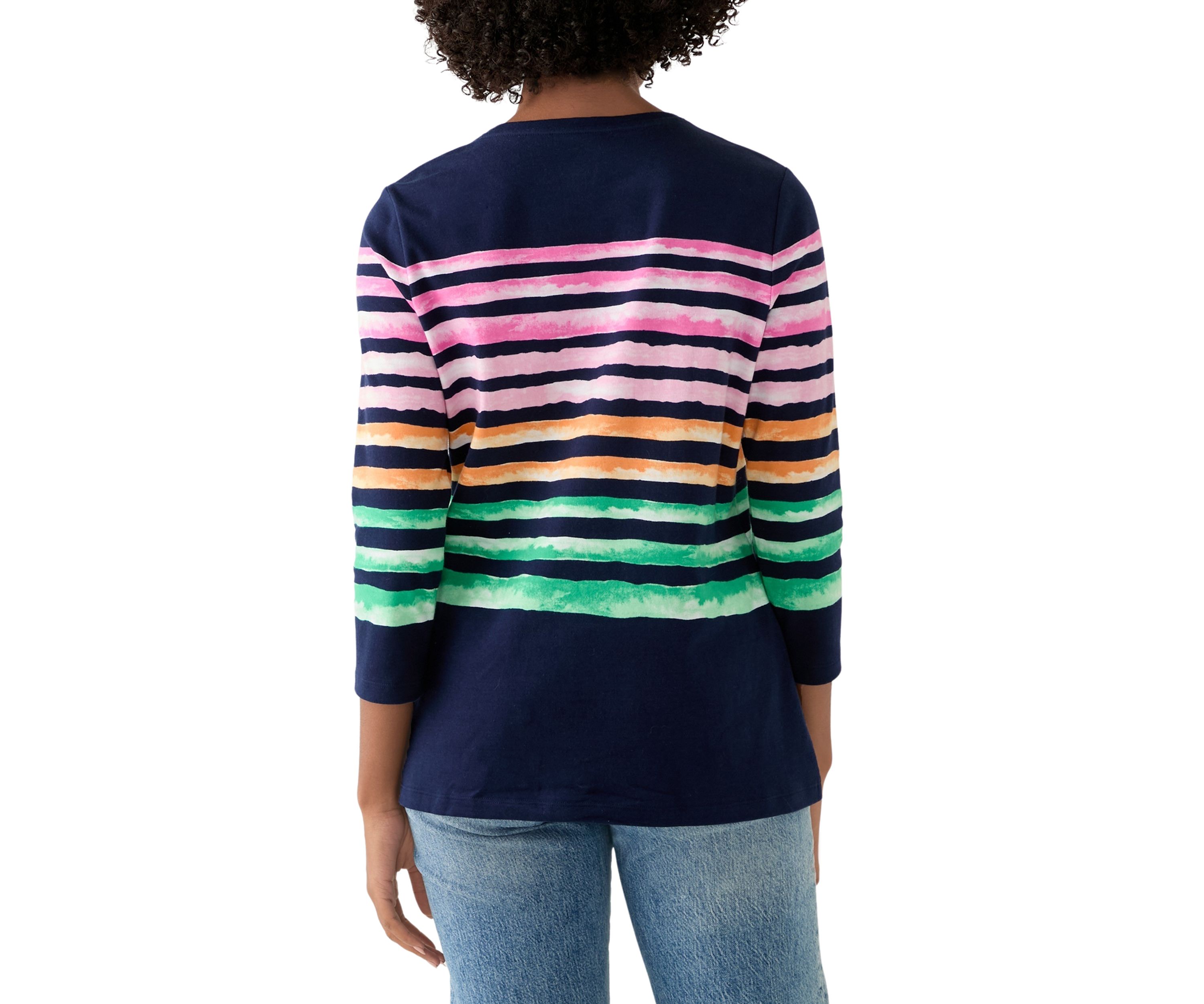 Petite Placement Stripe T-Shirt