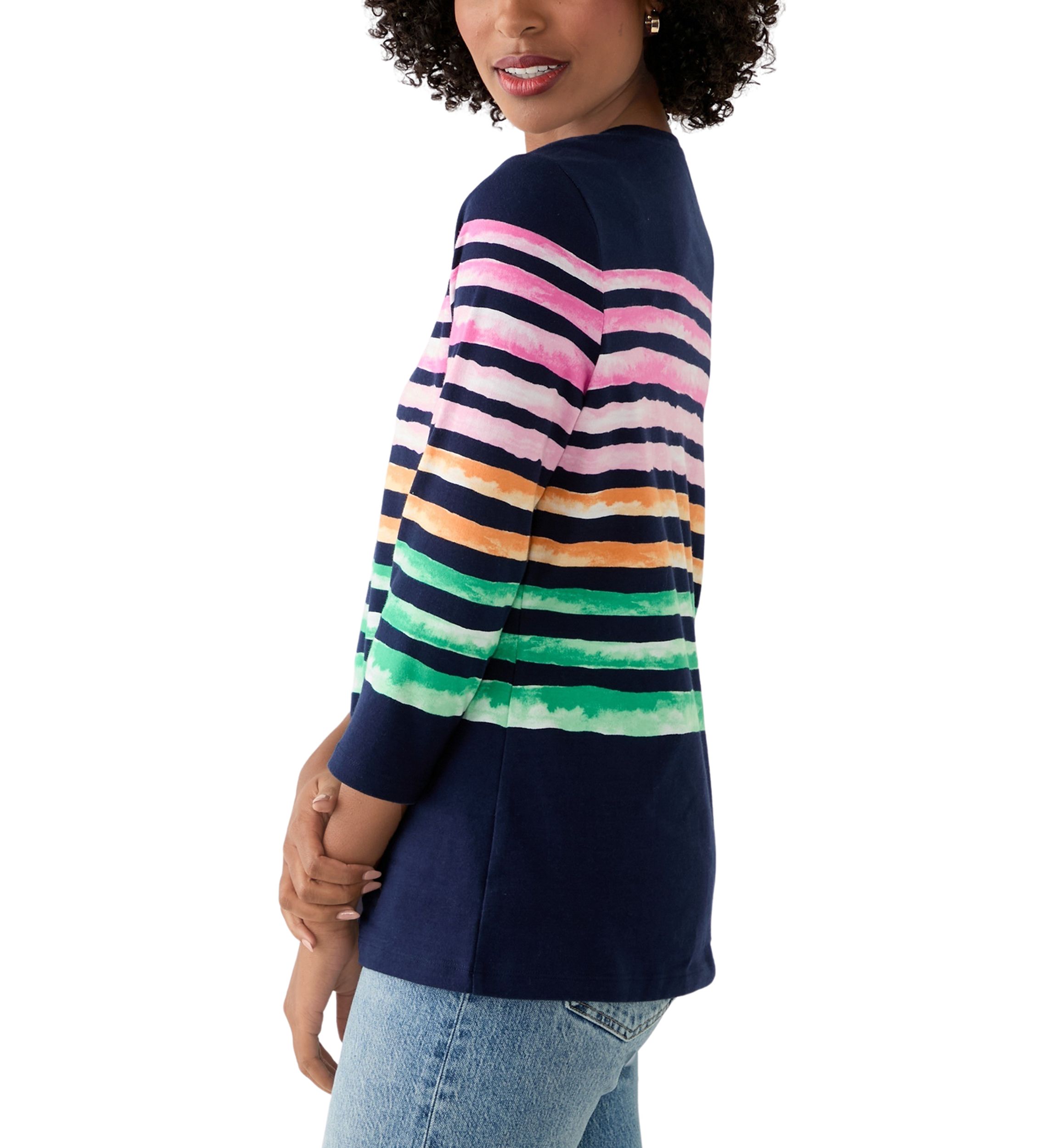 Petite Placement Stripe T-Shirt