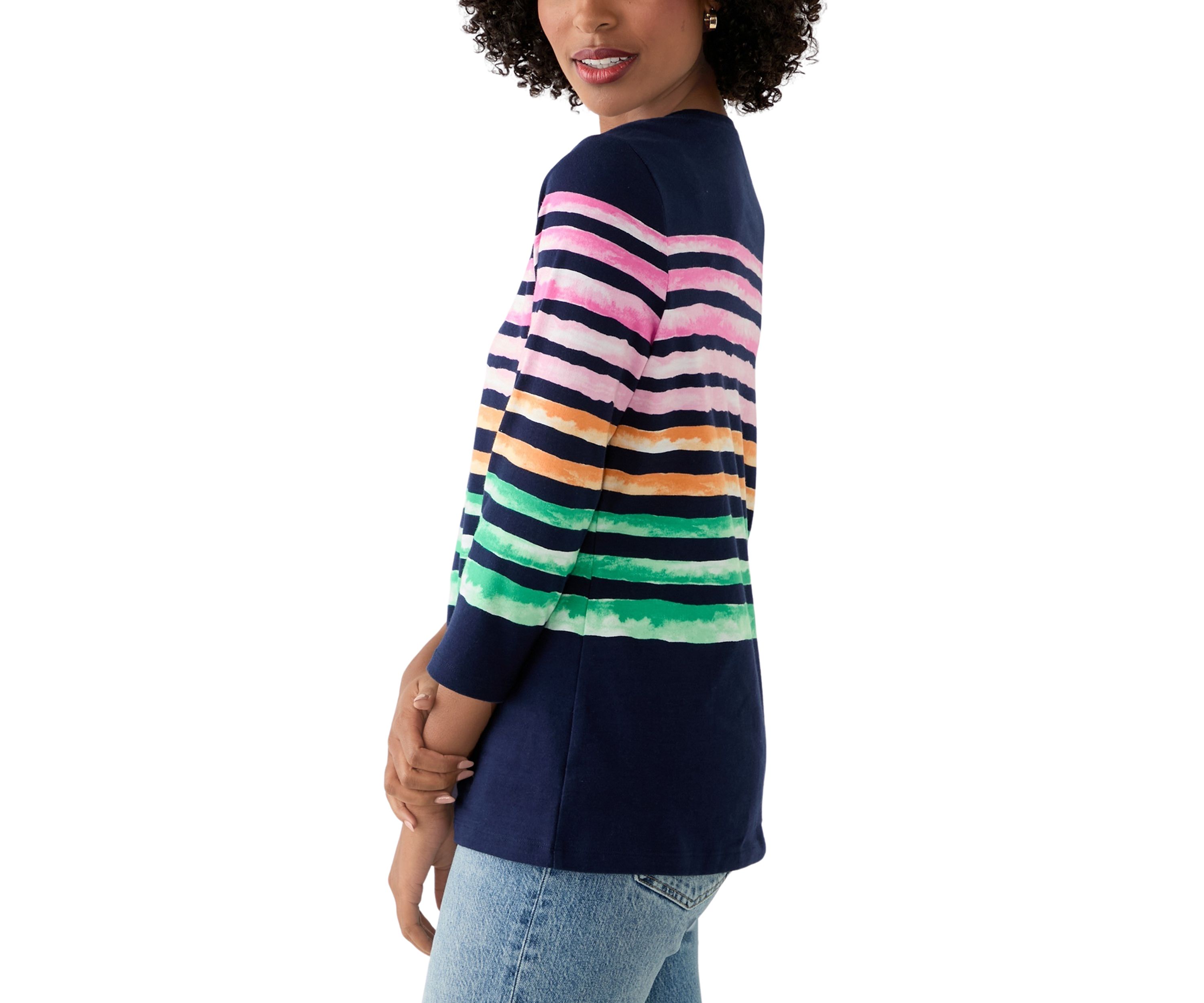 Petite Placement Stripe T-Shirt