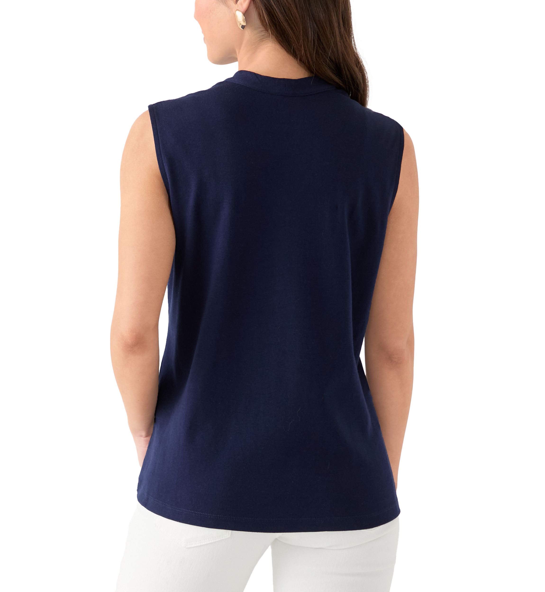 Petite Sleeveless V-Neck Shell Tank
