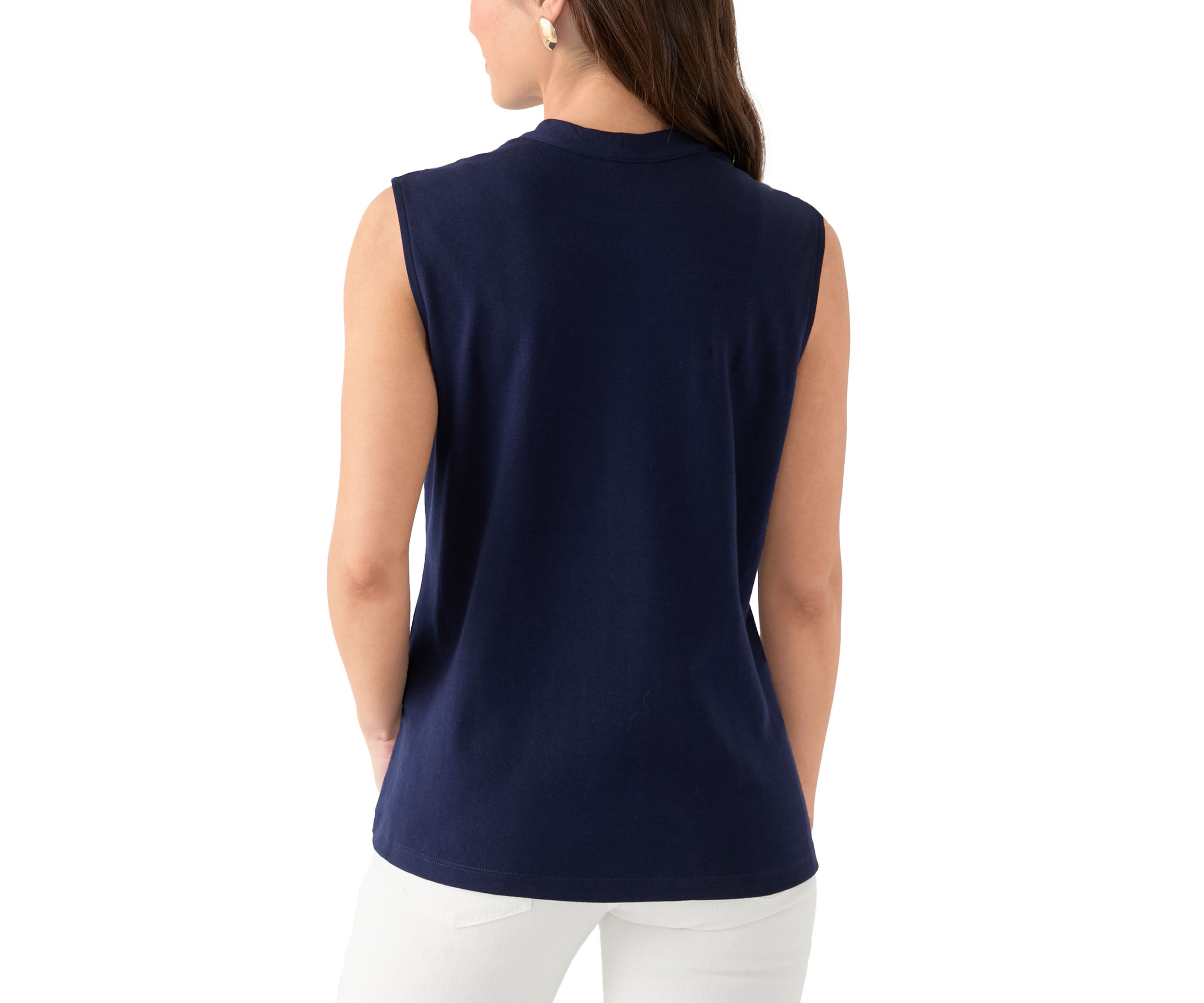 Petite Sleeveless V-Neck Shell Tank