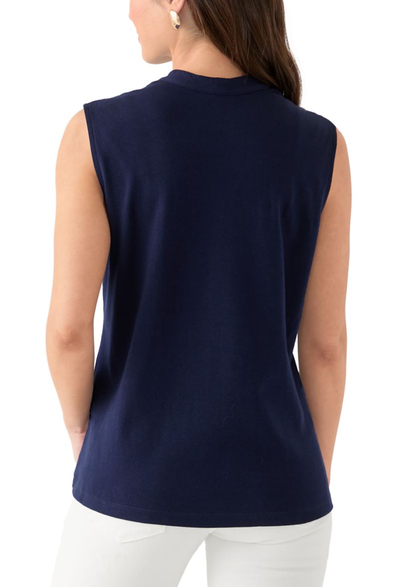 Petite Sleeveless V-Neck Shell Tank