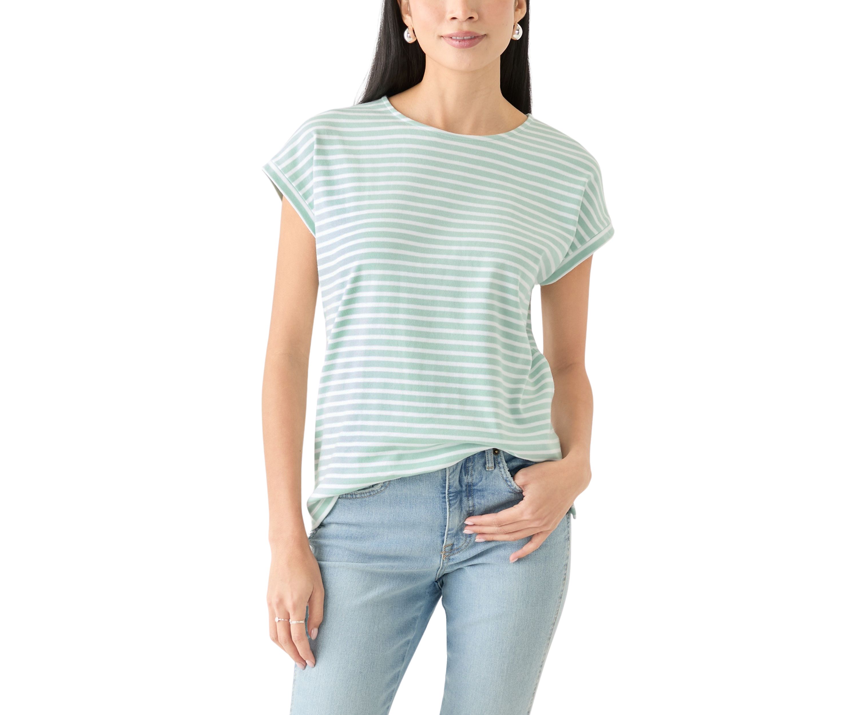 Petite Stripe Printed Top
