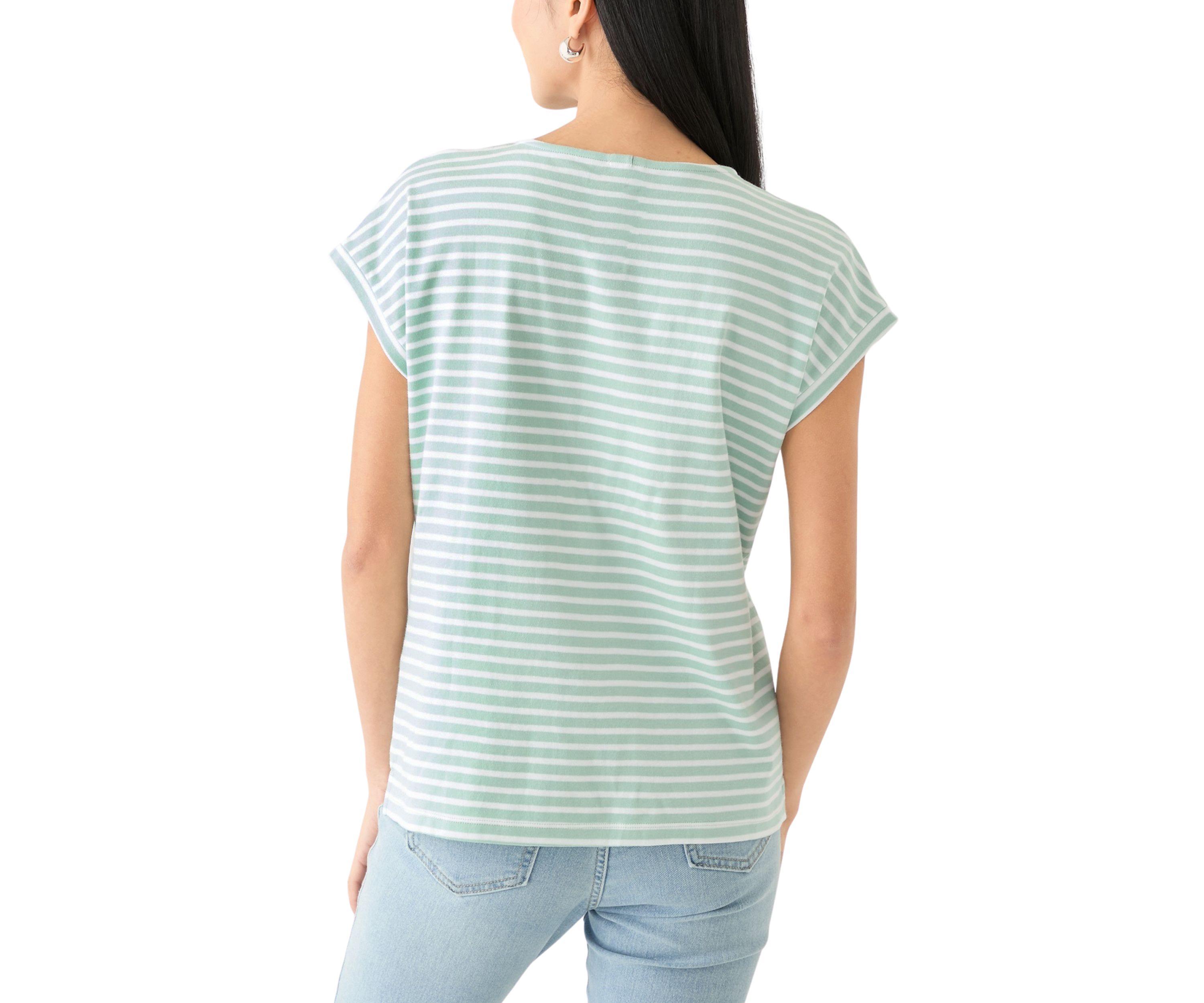 Petite Stripe Printed Top