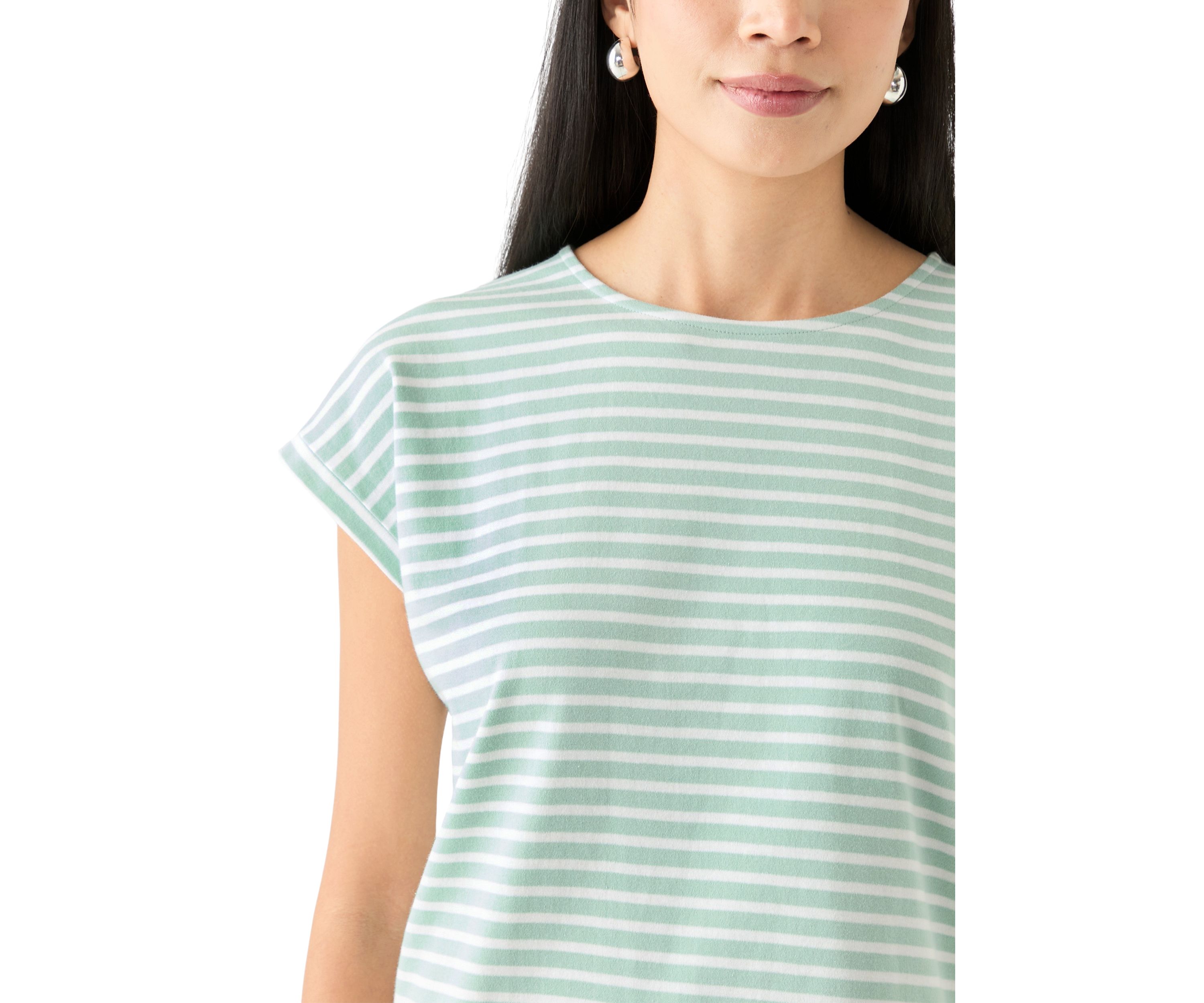 Petite Stripe Printed Top