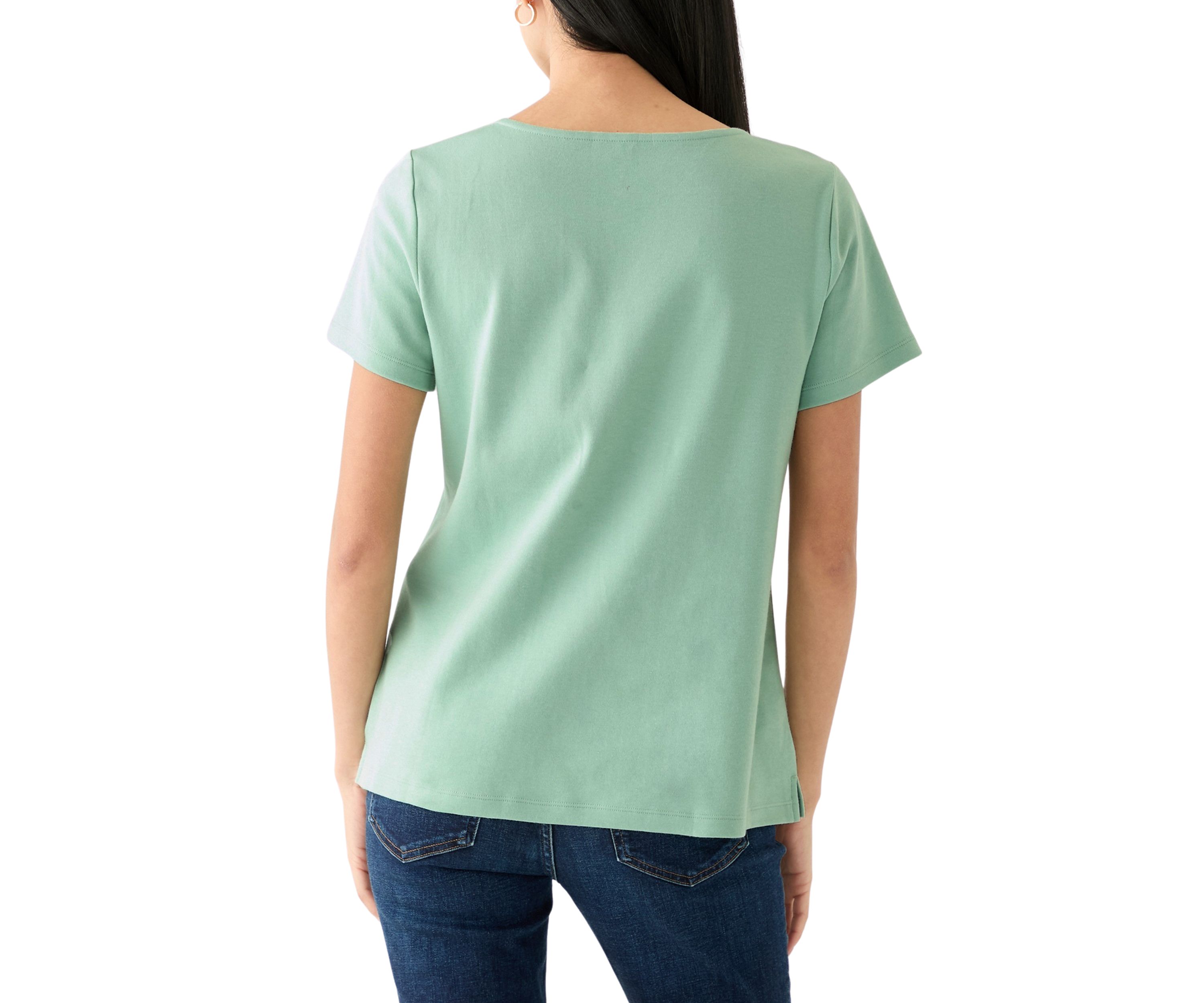 Petite Crochet Trim T-Shirt 