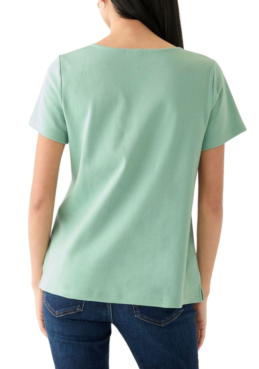 Petite Crochet Trim T-Shirt 