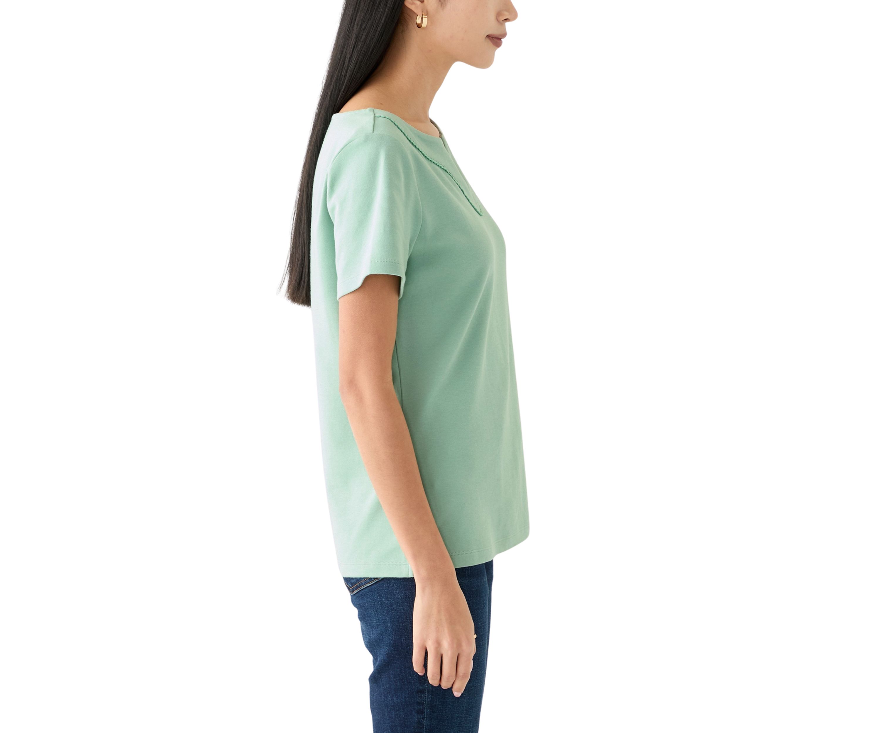 Petite Crochet Trim T-Shirt 