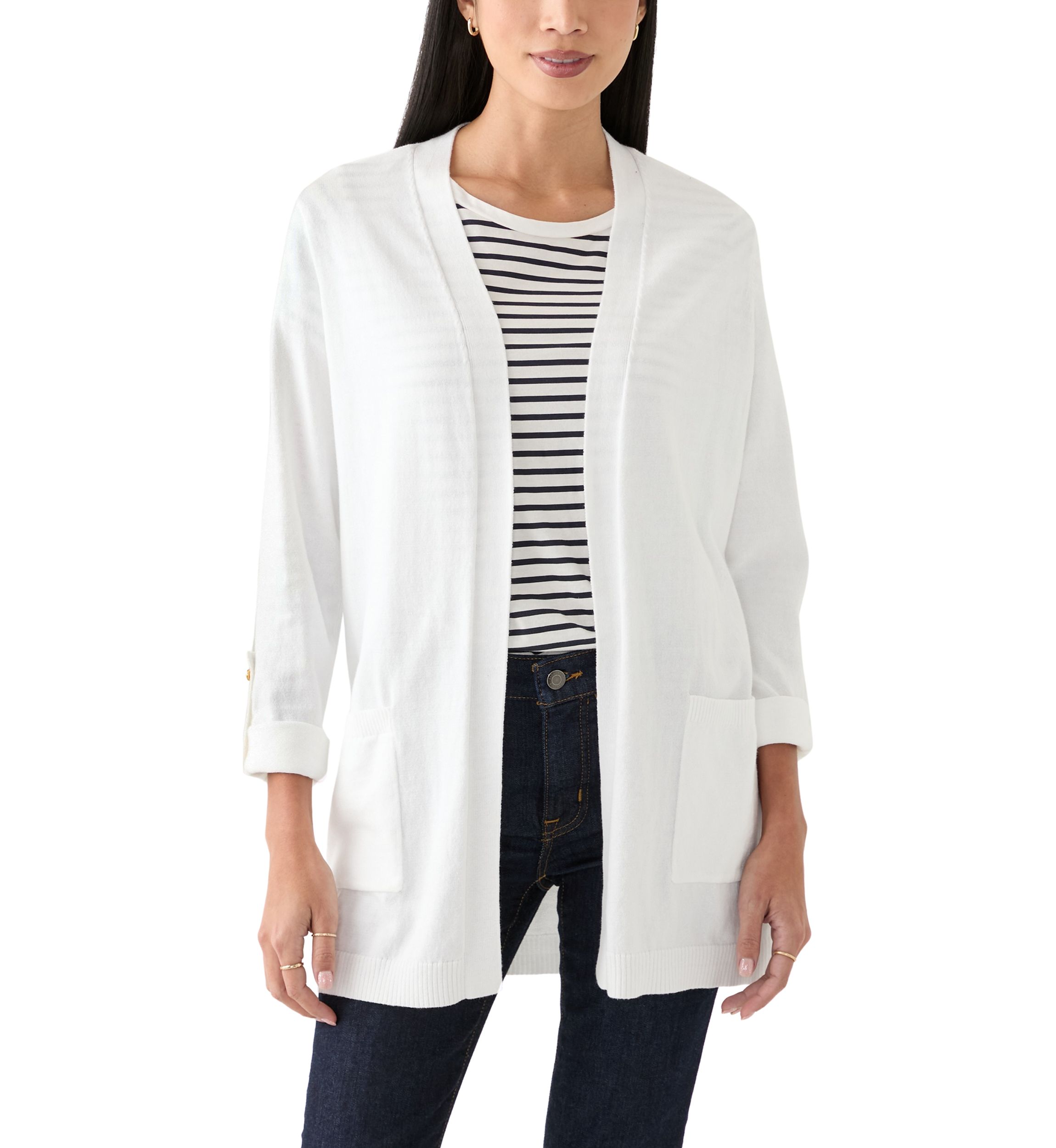 Petite Roll Tab Cardigan 