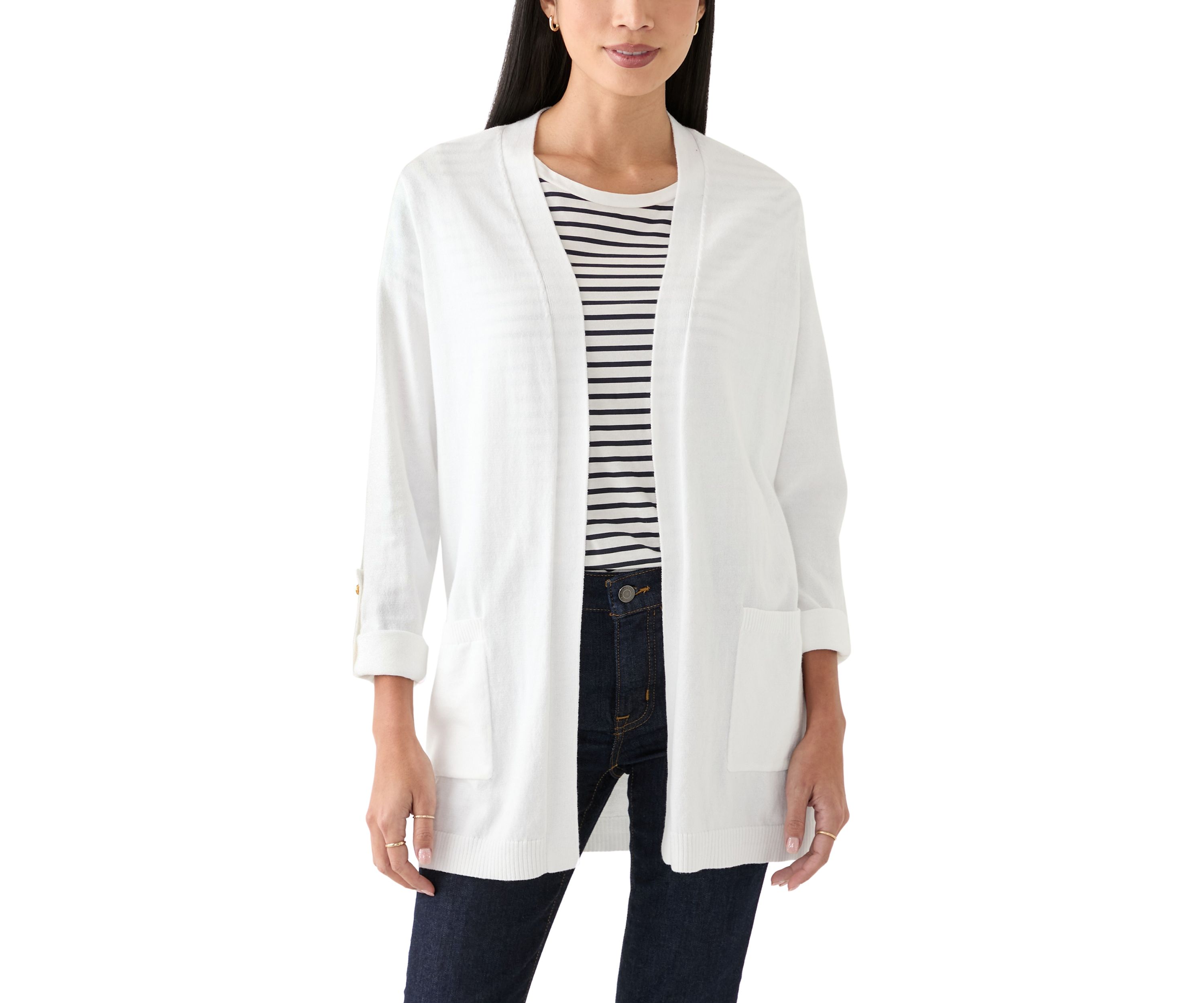 Petite Roll Tab Cardigan 