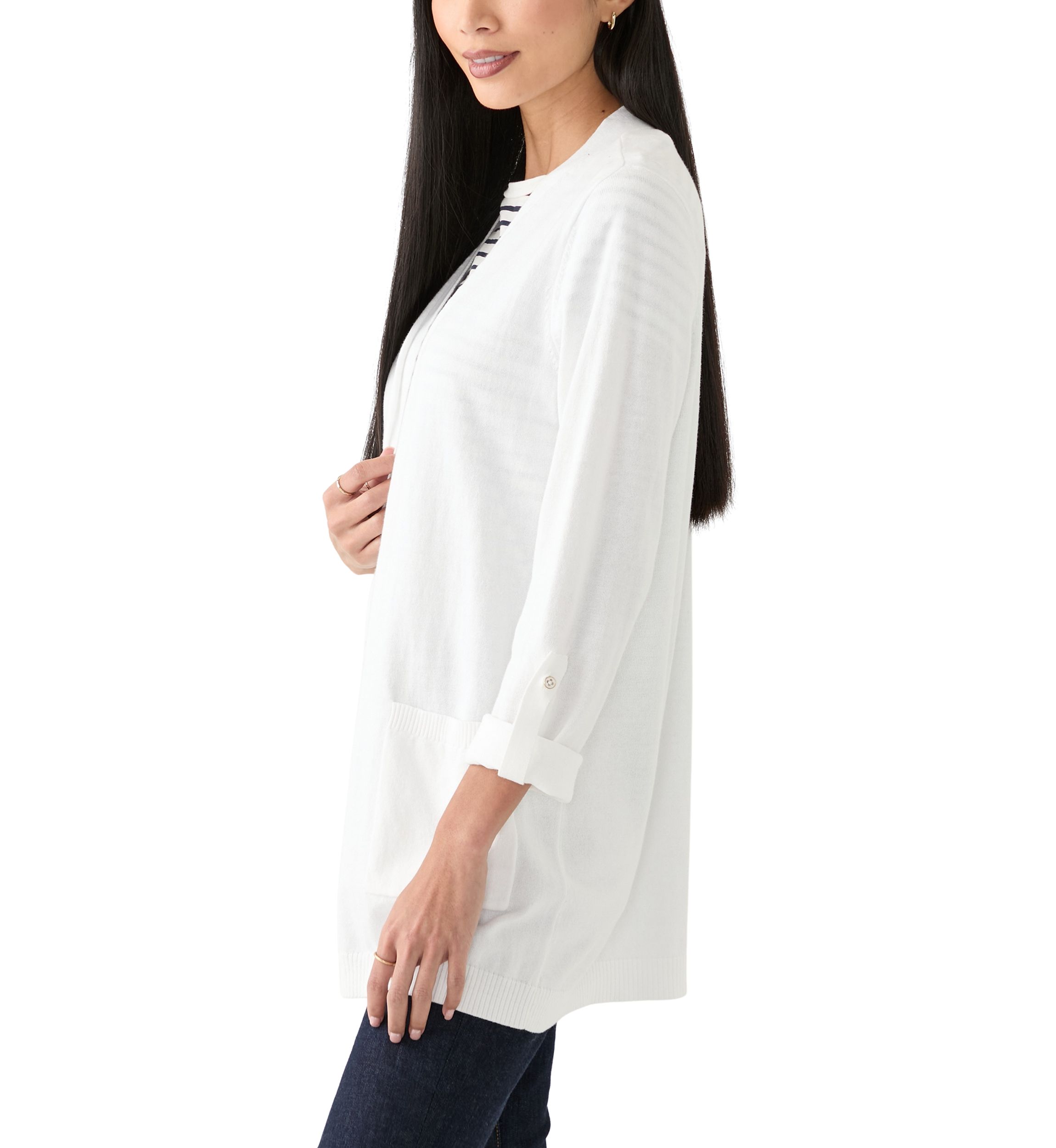 Petite Roll Tab Cardigan 