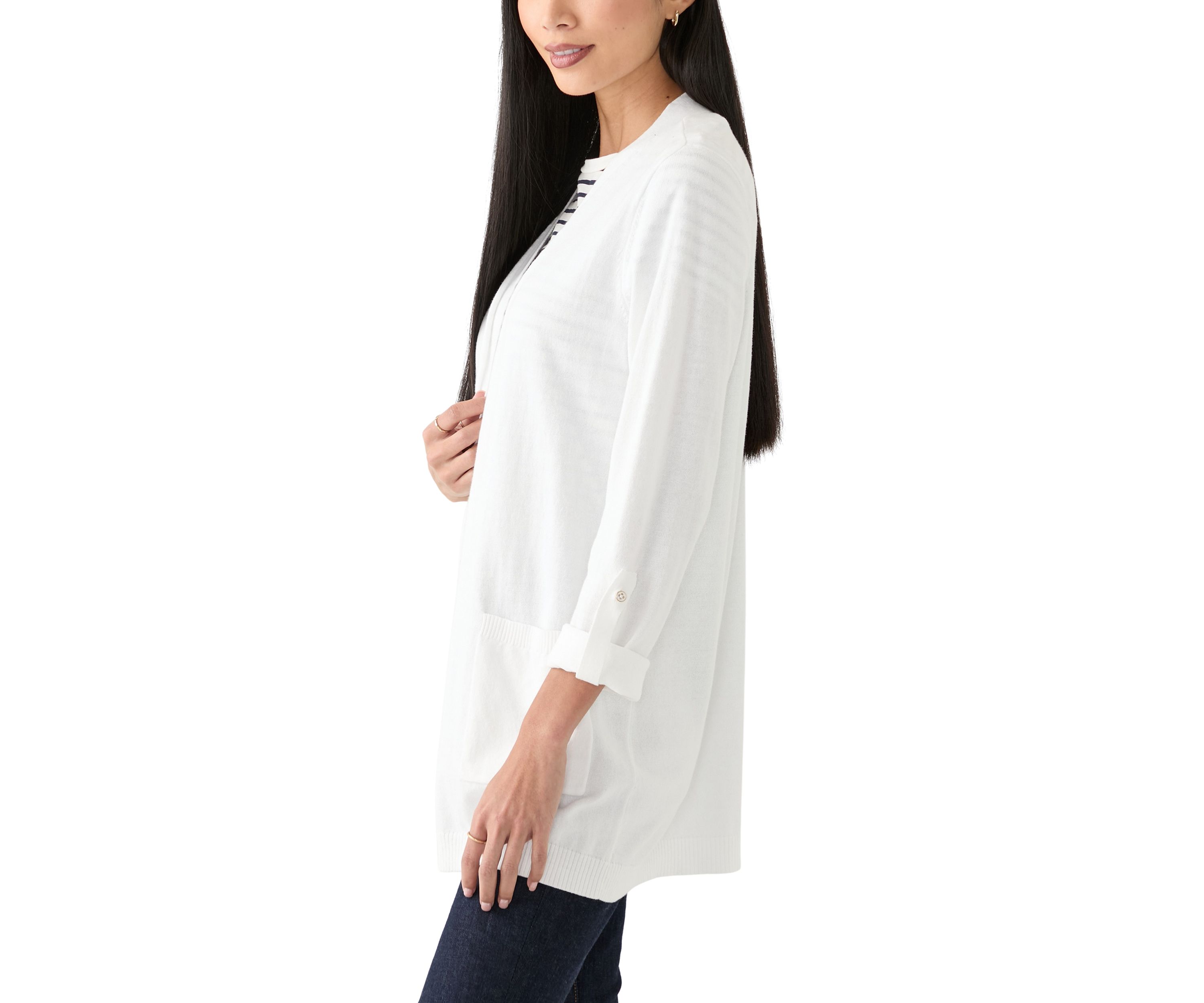 Petite Roll Tab Cardigan 