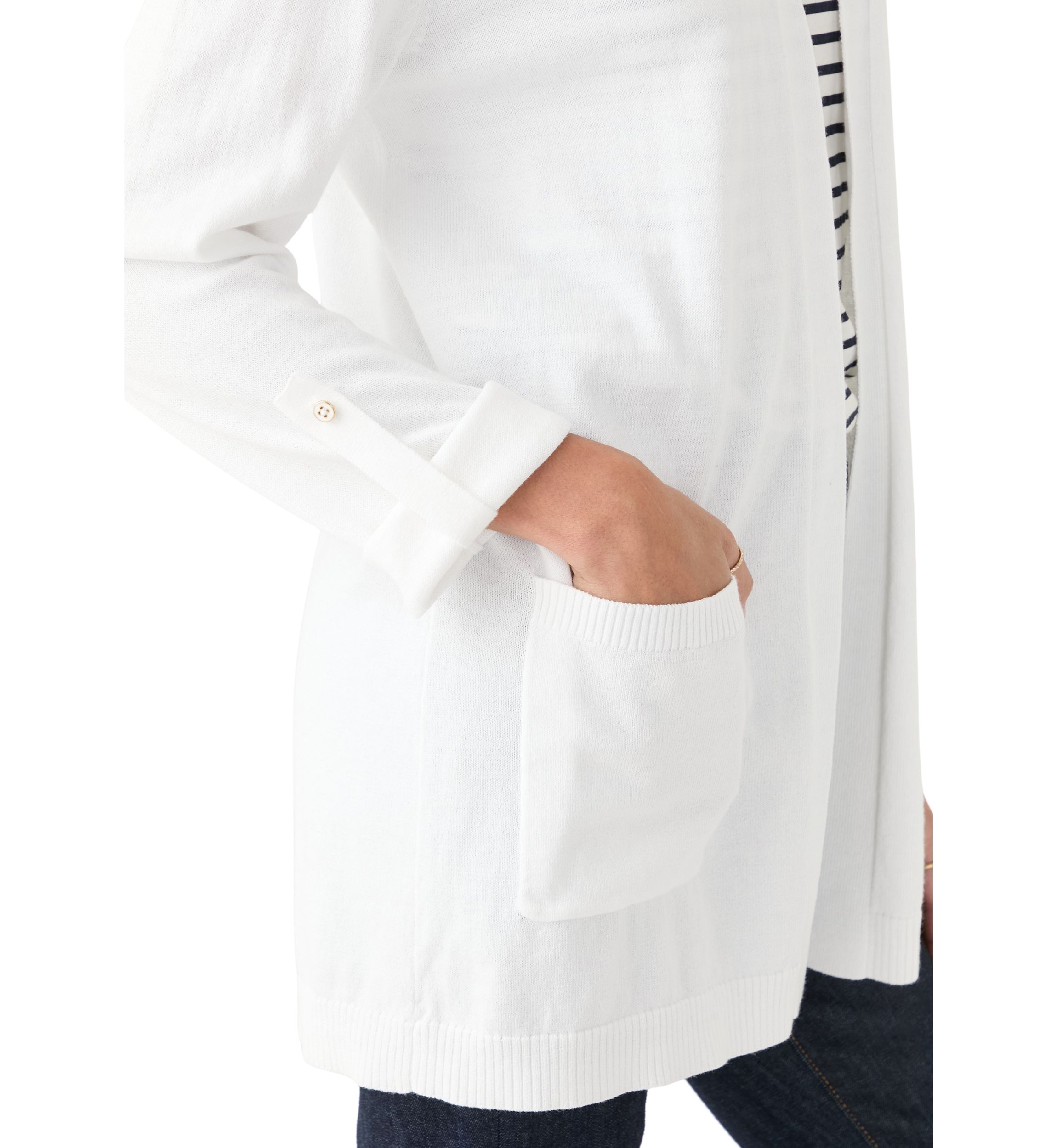 Petite Roll Tab Cardigan 