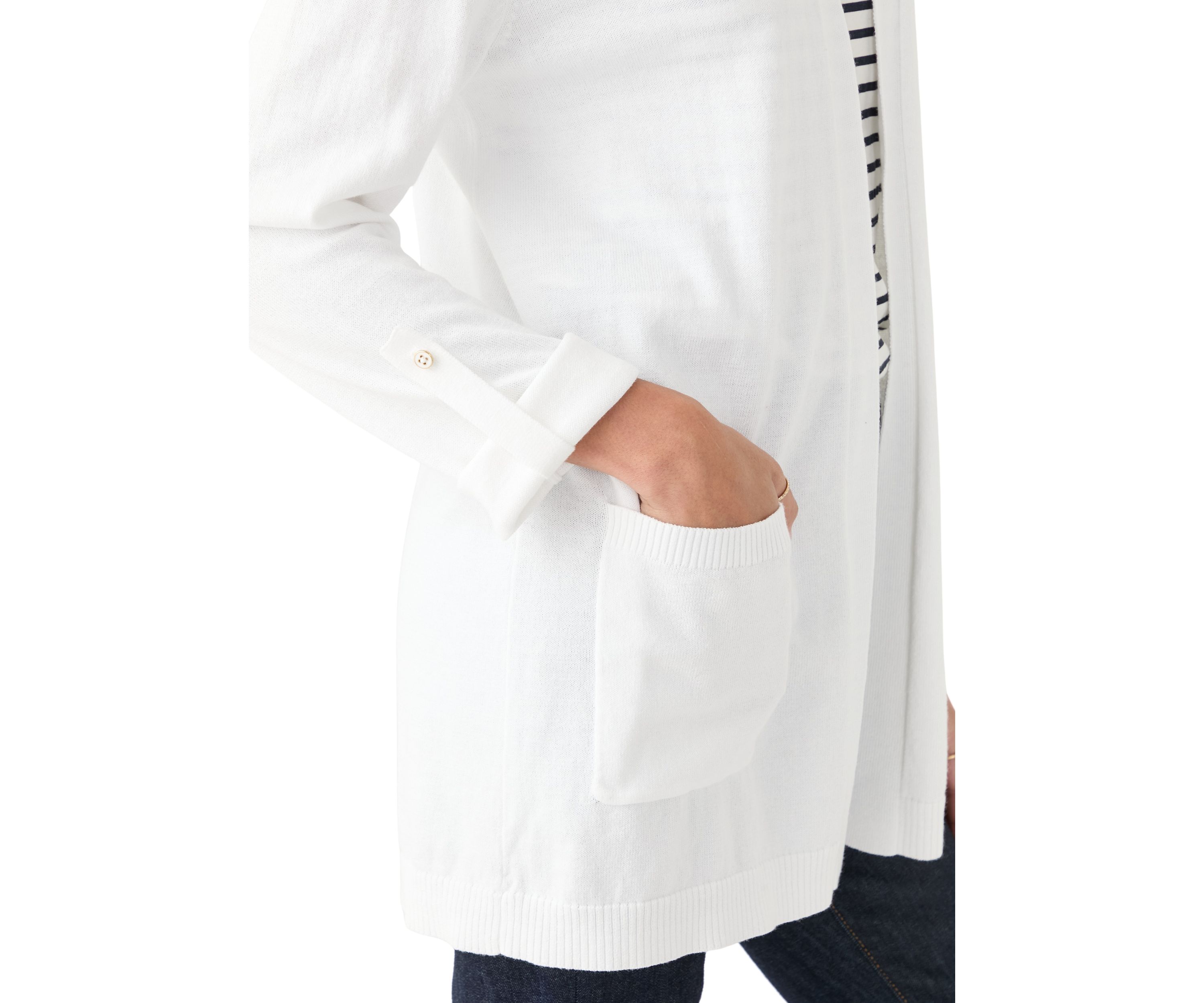 Petite Roll Tab Cardigan 