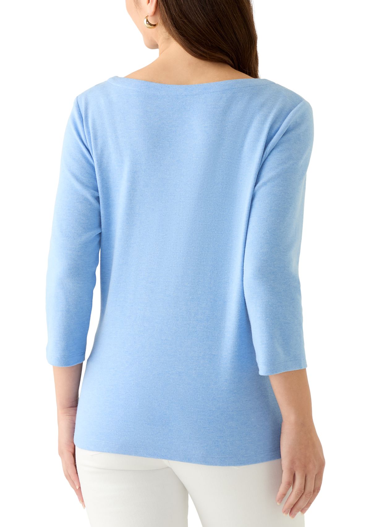 Petite Three Quarter Split Neck T-Shirt