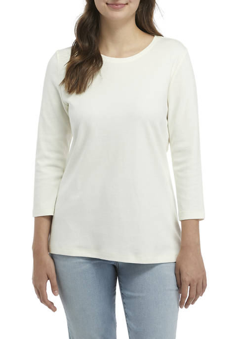 Kim Rogers® Women's 3/4 Sleeve Slub T-Shirt | belk