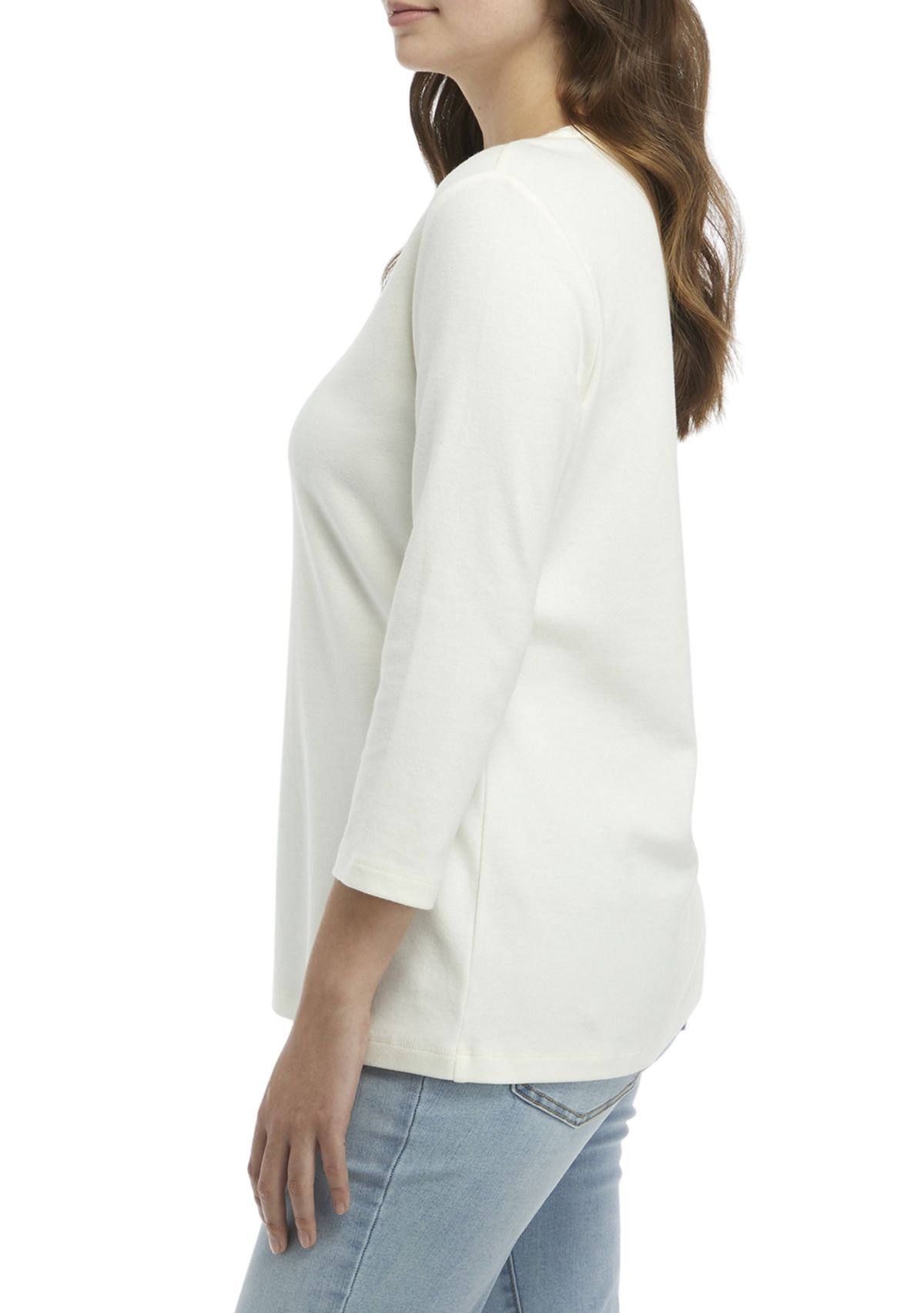 Womens 3/4 Sleeve Slub T-Shirt 