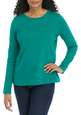 Kim Rogers® Womens Long Sleeve Crew Neck T Shirt Belk