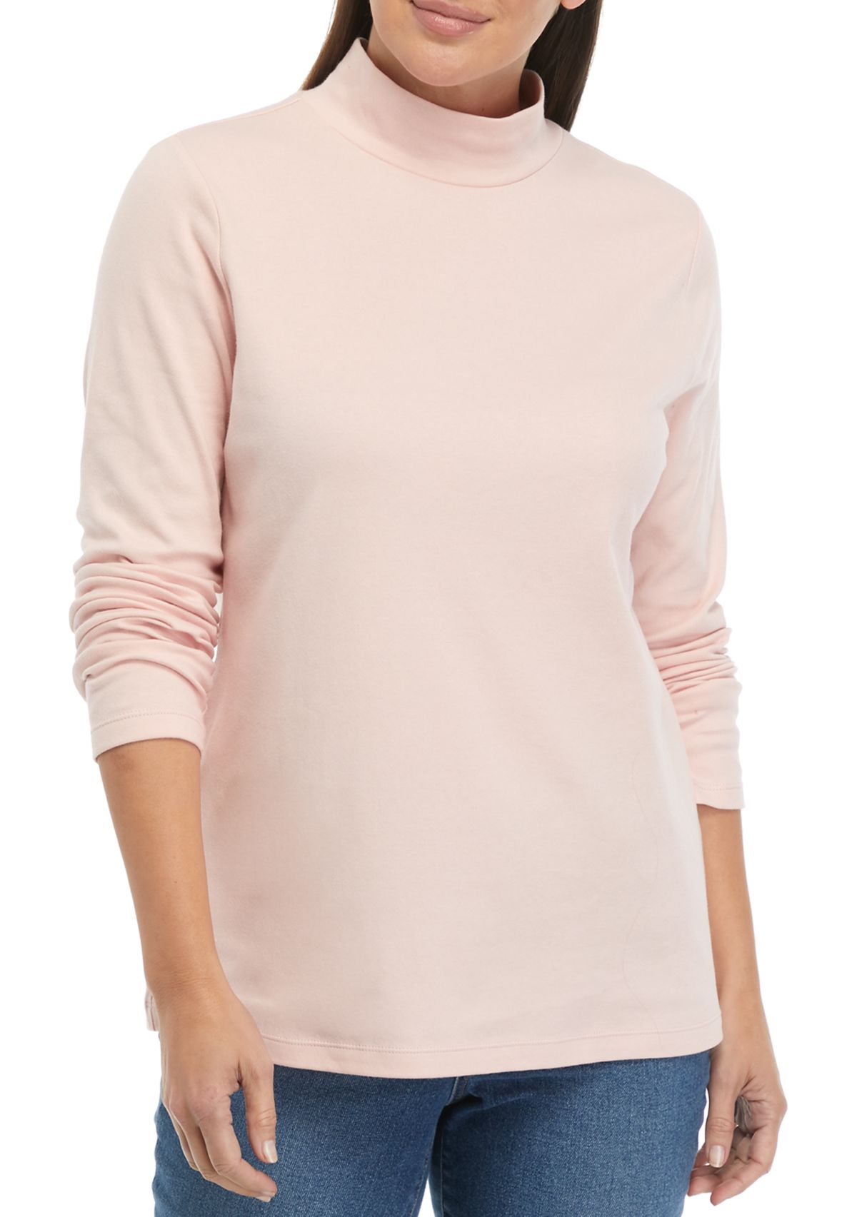 Womens Long Sleeve Mock Neck Top