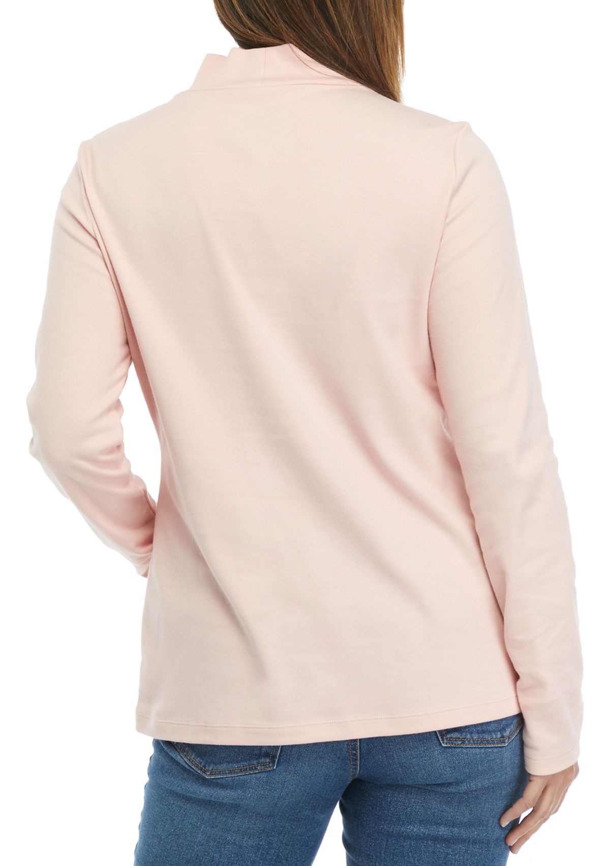 Womens Long Sleeve Mock Neck Top