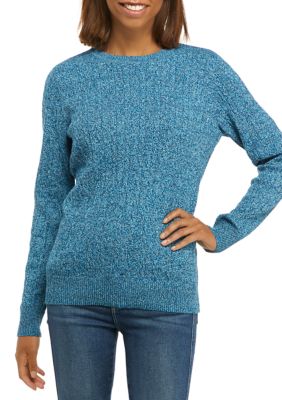Kim Rogers® Women's Marled Cable Knit Crew Neck Sweater | belk