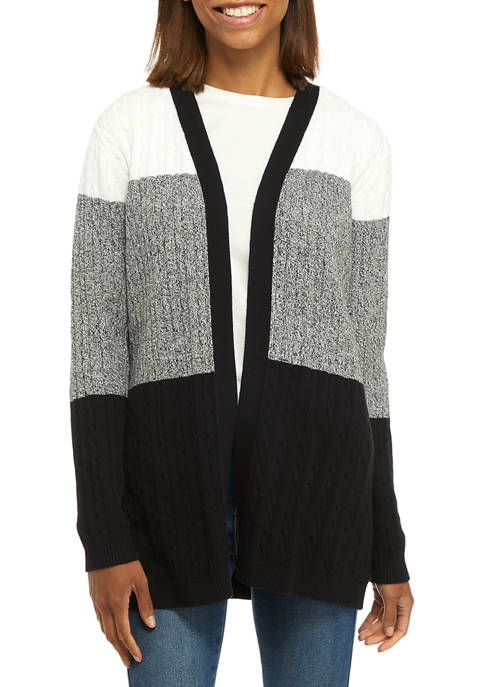 Womens Long Sleeve Cable Knit Cardigan 